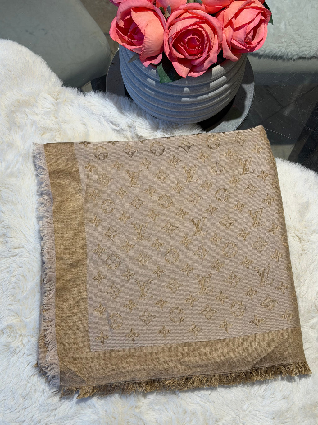 Louis Vuitton Monogram Shawl in Champagne