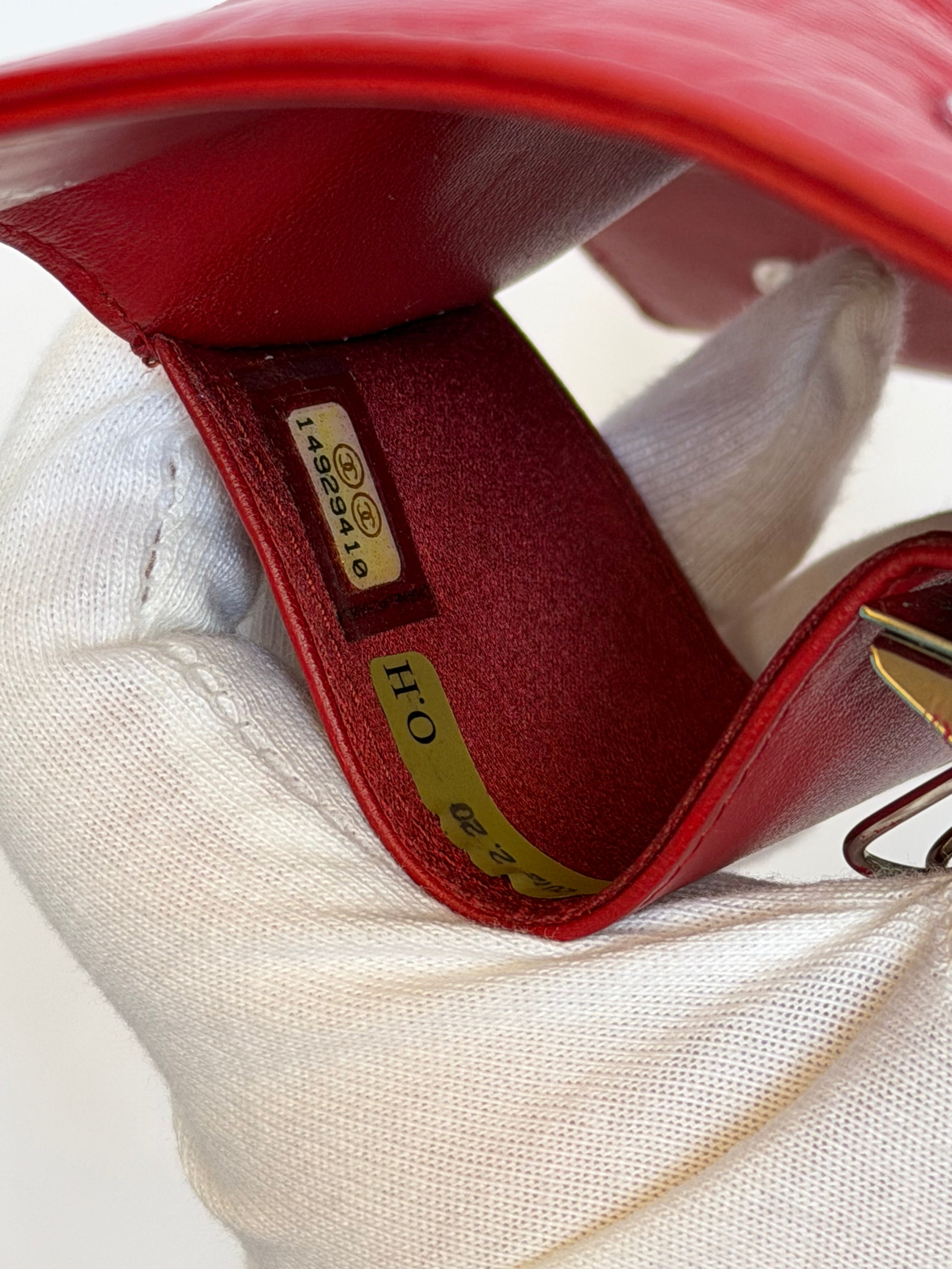 Chanel Red and Silver 6 Key Holder Wallet