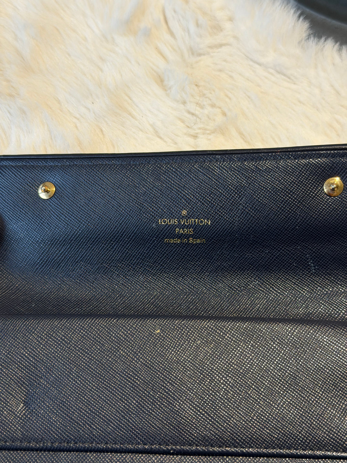Louis Vuitton Porte Tresor International Wallet in Navy Mini Lin Monogram