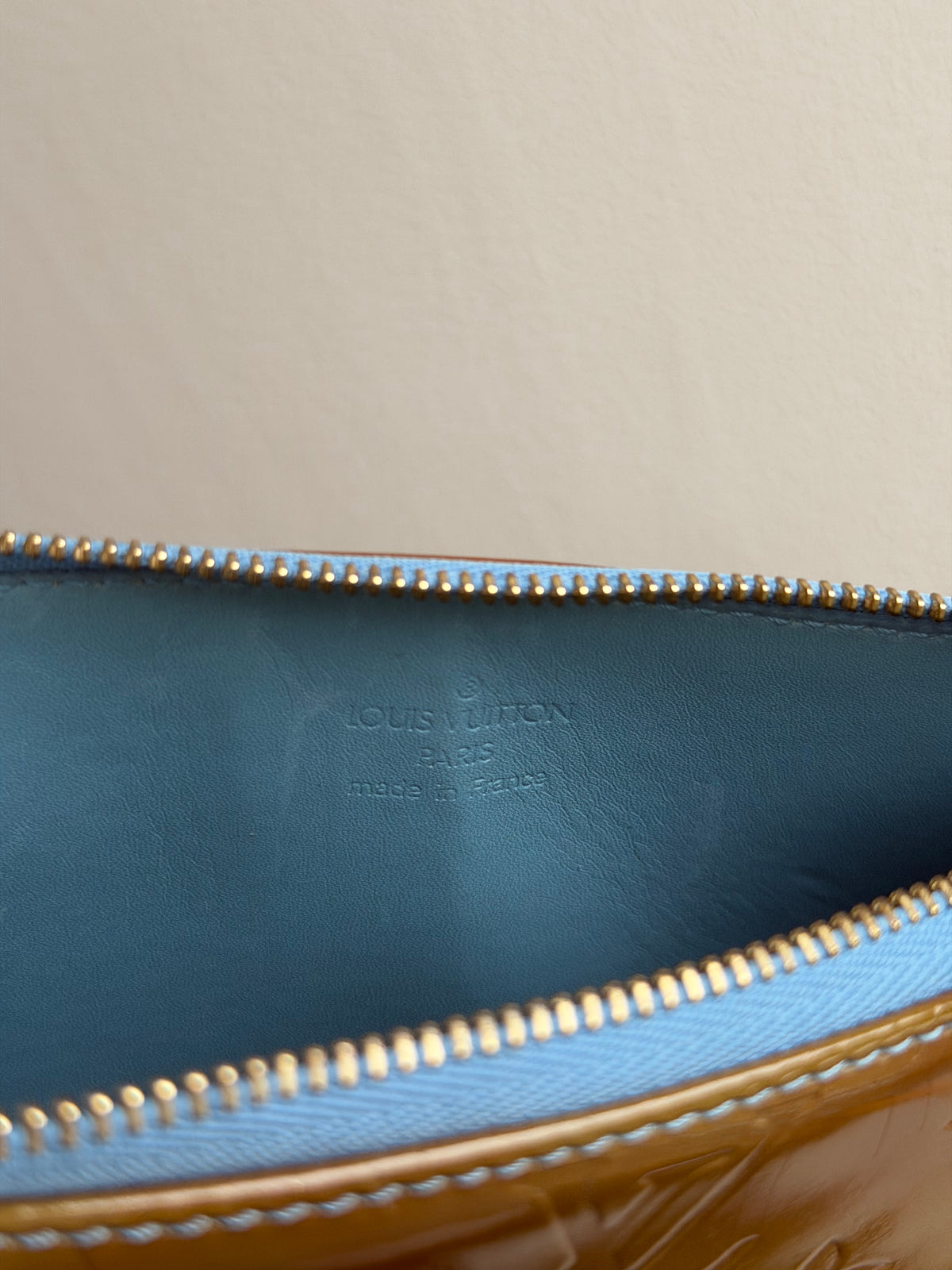 Louis Vuitton Lexington Pouch in Bronze Vernis Leather
