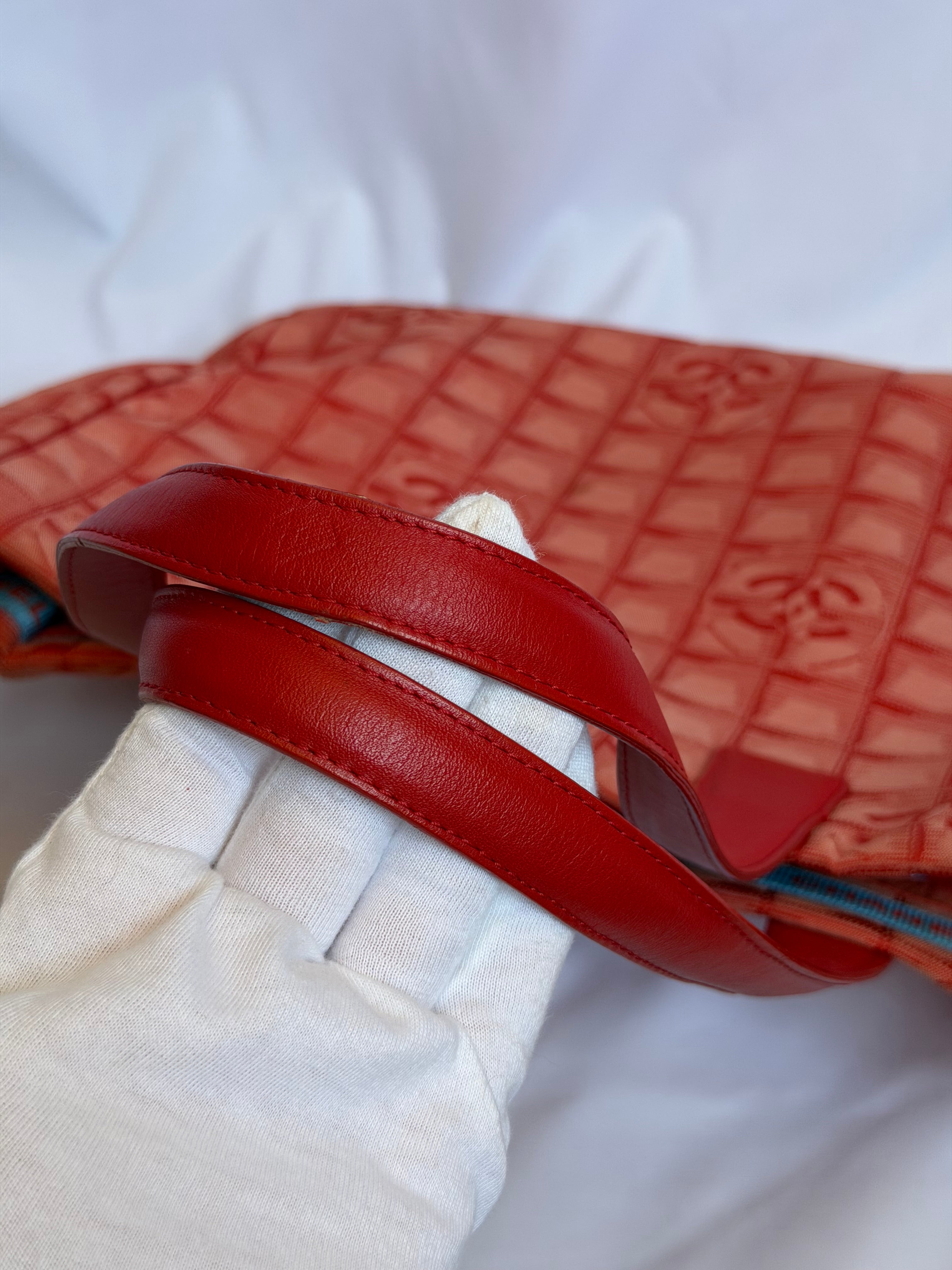 Chanel Travel Line Tote MM in Red Coral