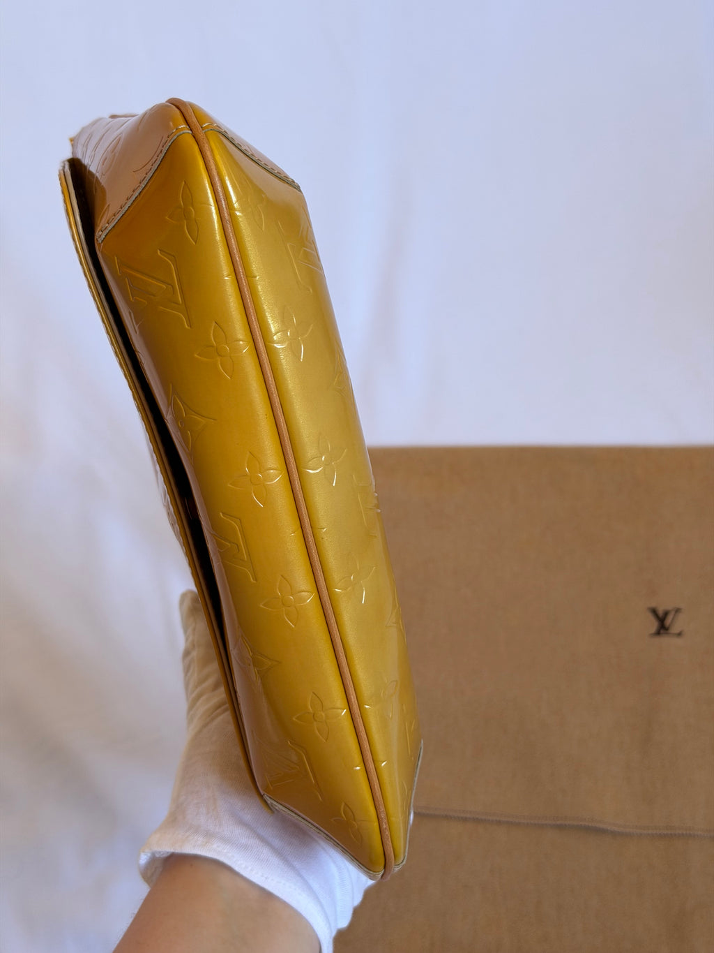 Louis Vuitton Thompson Street in Yellow Vernis Leather