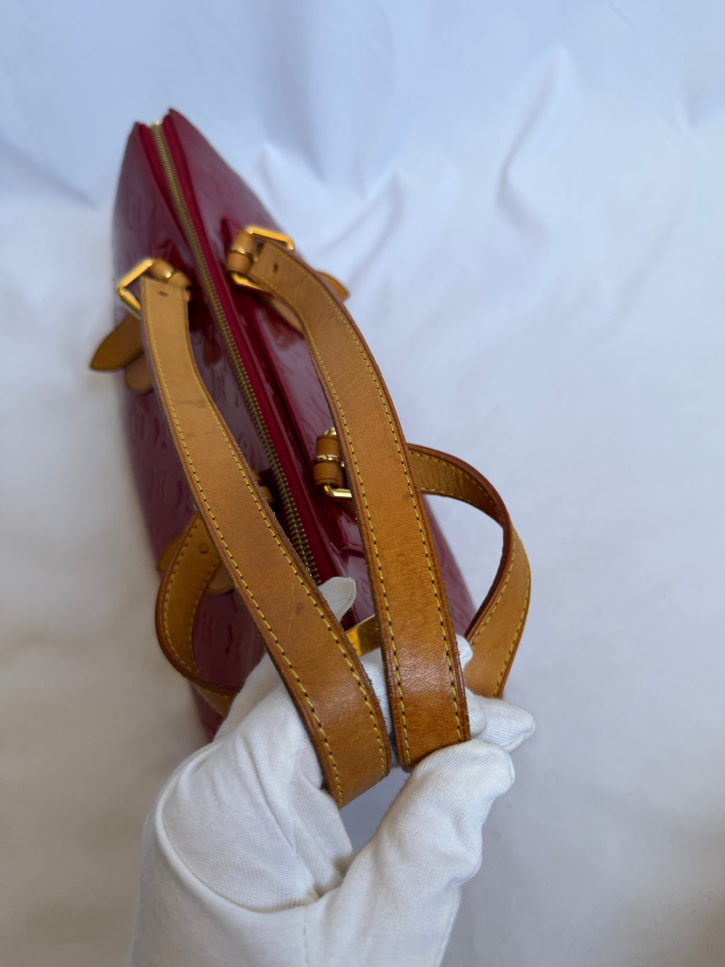 Louis Vuitton Rosewood Avenue Vernis Leather in Deep Red