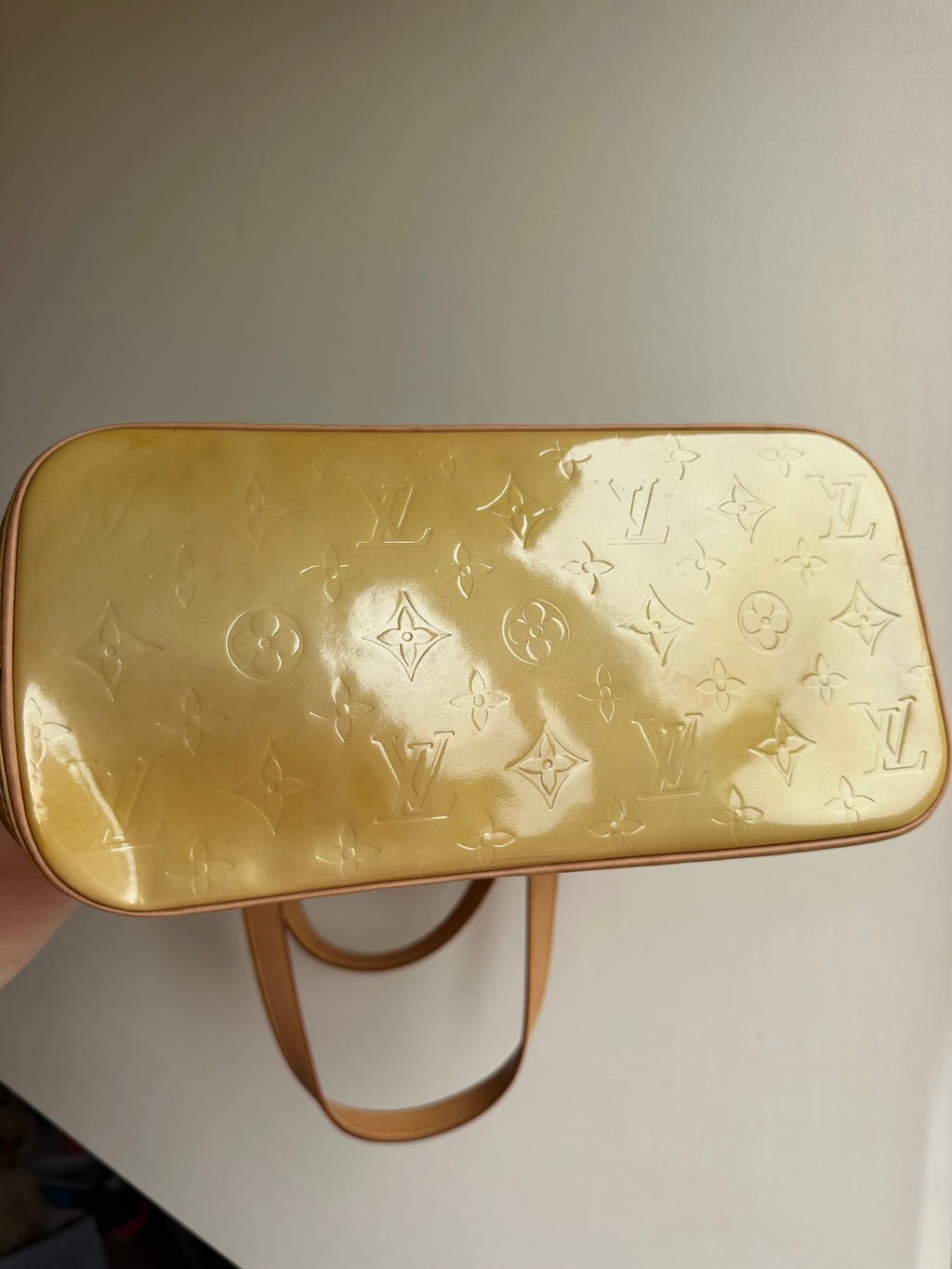 Louis Vuitton Houston Gold-Yellow Vernis Leather