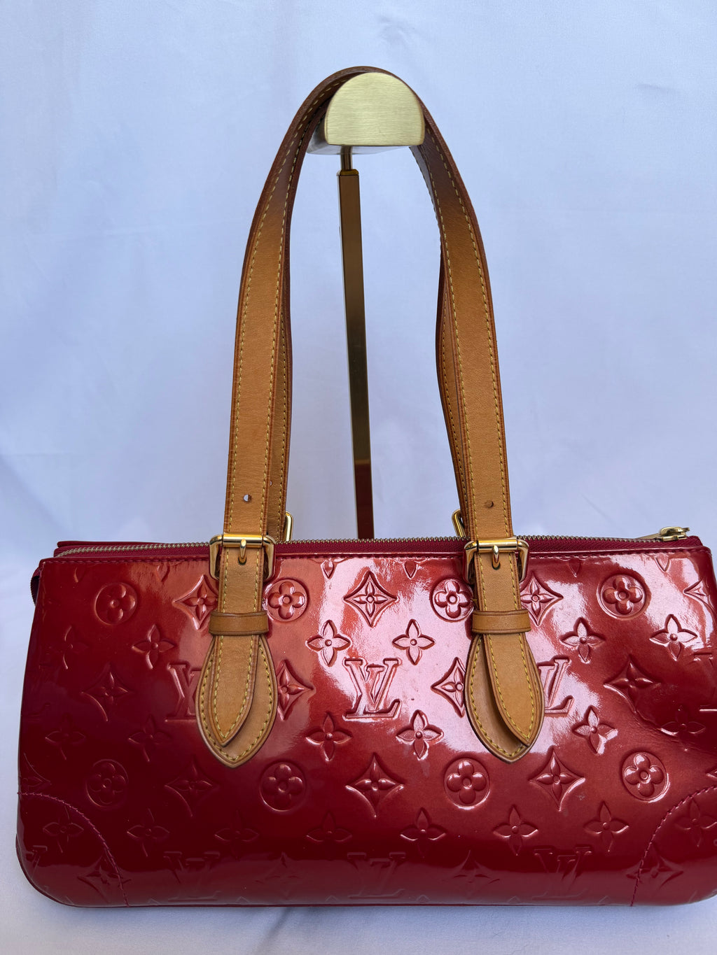 Louis Vuitton Rosewood Avenue Vernis Leather in Deep Red