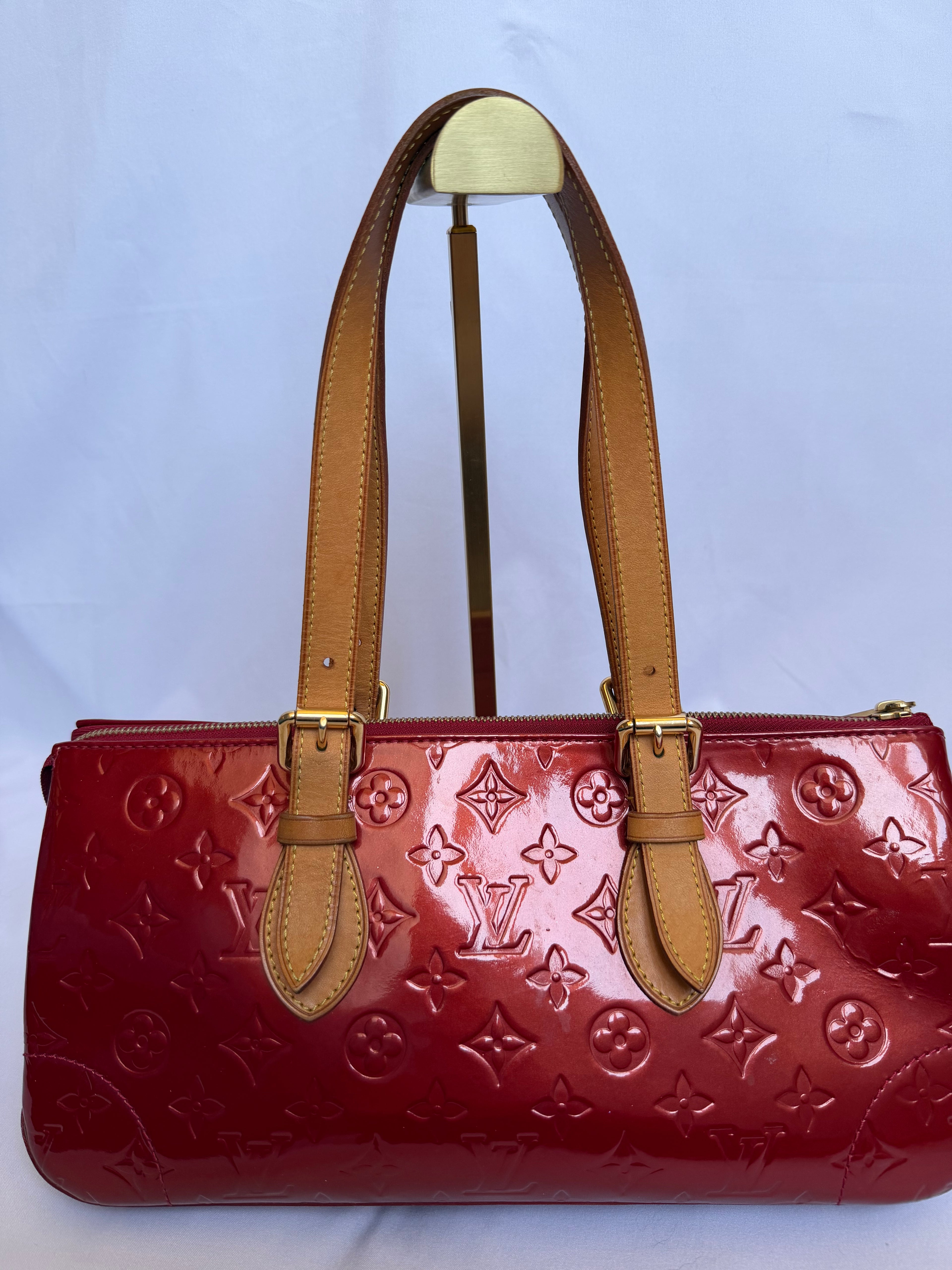 Louis Vuitton Rosewood Avenue Vernis Leather in Deep Red