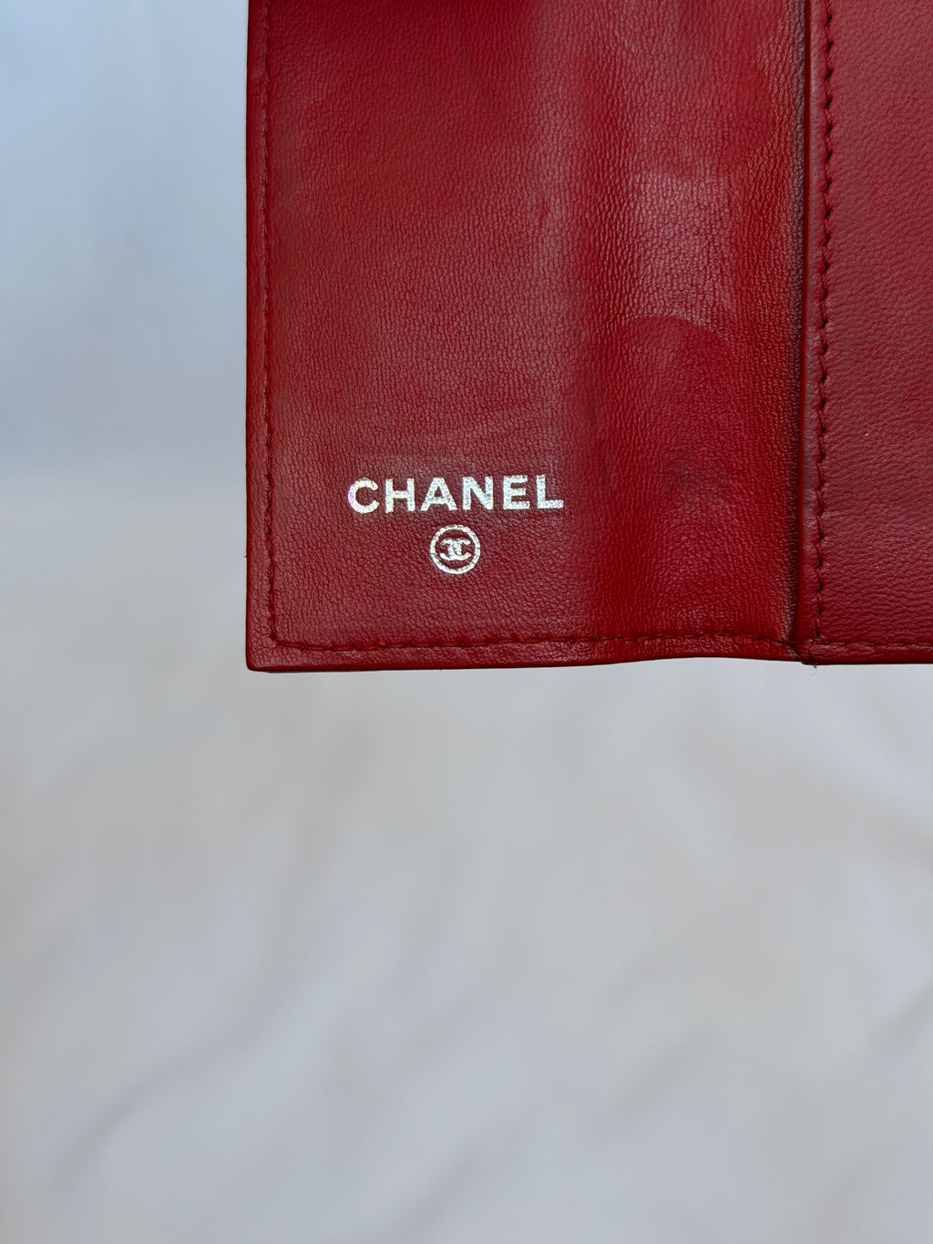 Chanel Red and Silver 6 Key Holder Wallet