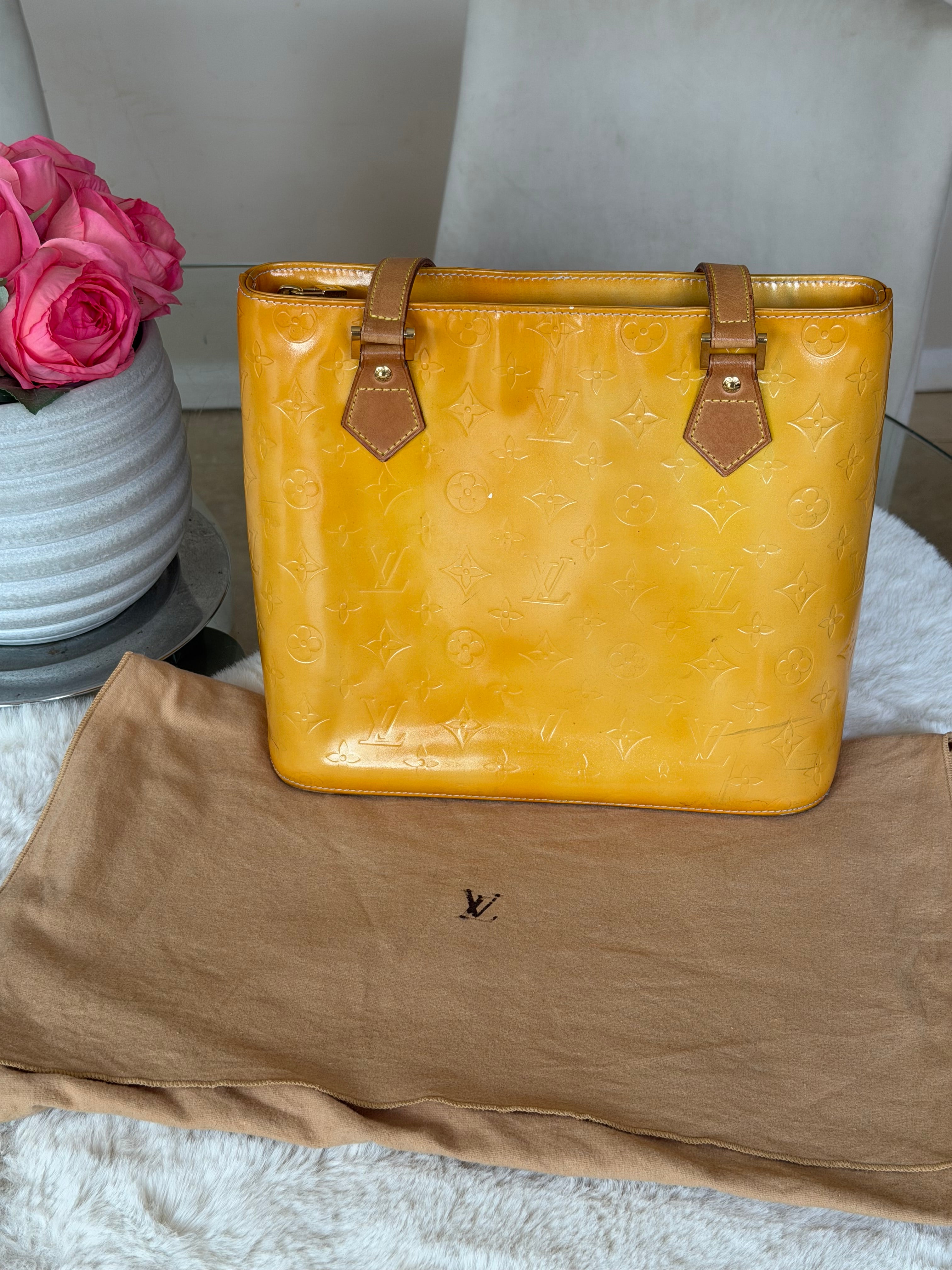 Louis Vuitton Houston in Yellow Vernis Leather