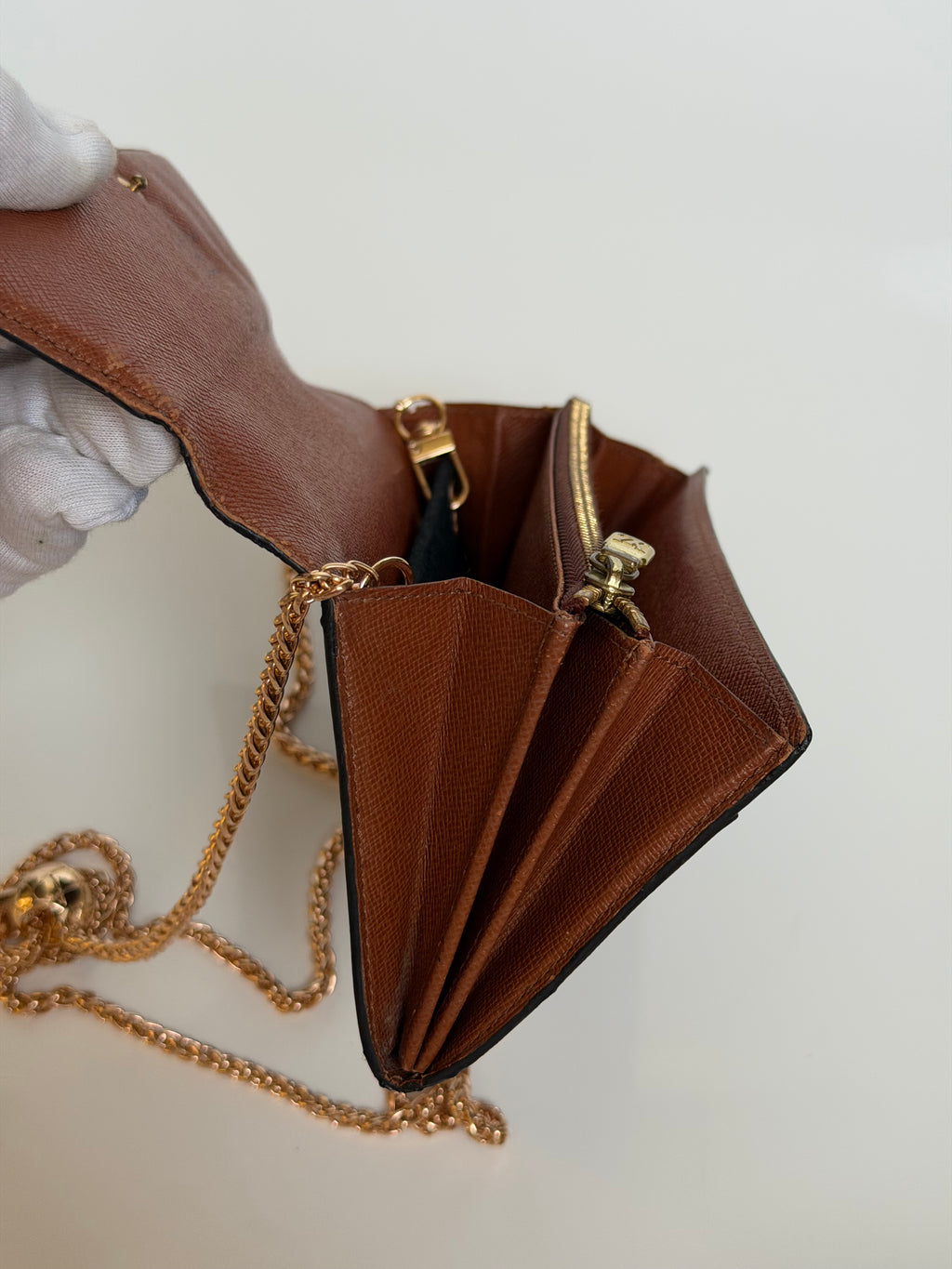 Louis Vuitton Wallet on Chain in Monogram Canvas & Adjustable Unbranded Strap