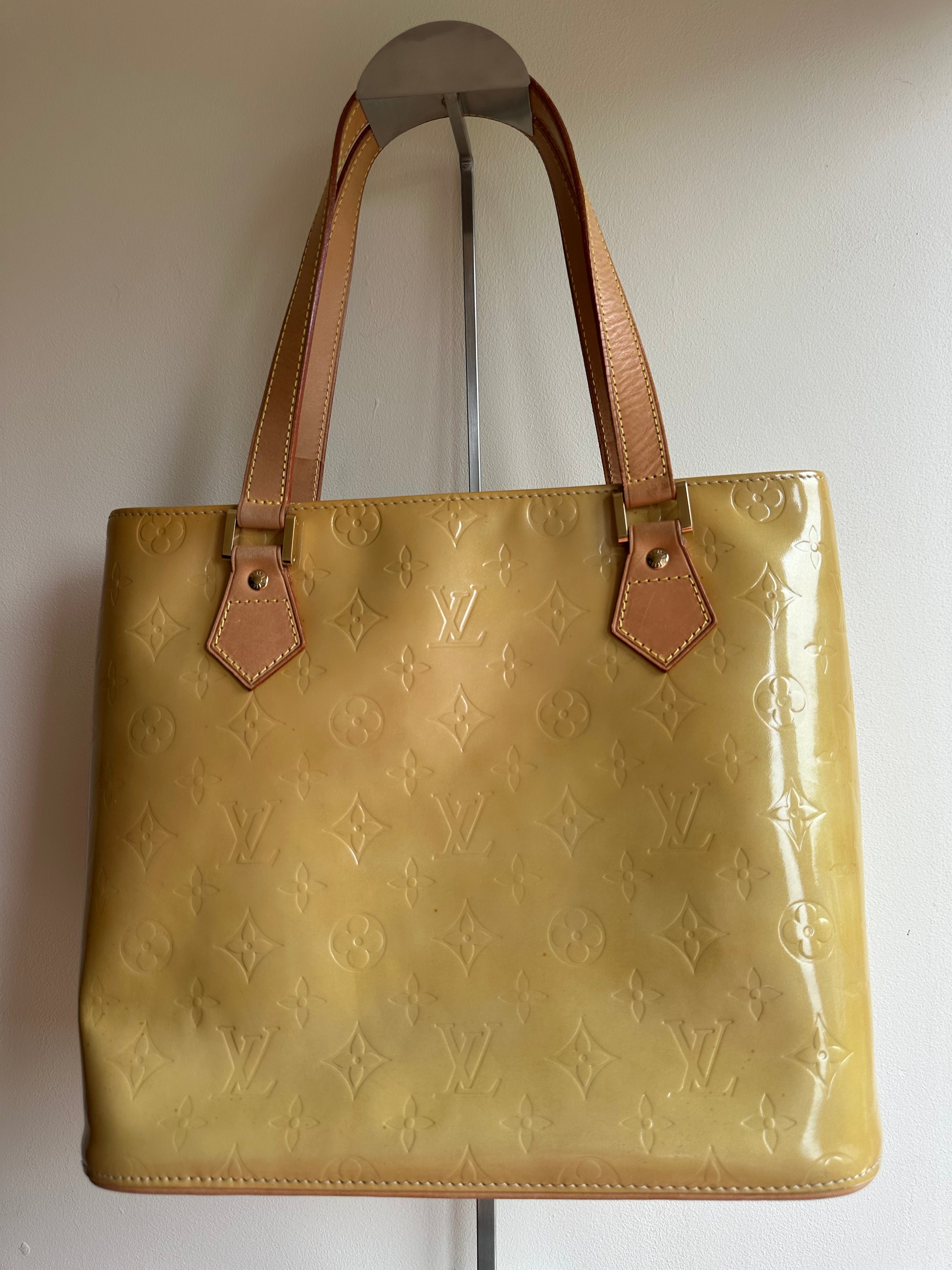 Louis Vuitton Houston Gold-Yellow Vernis Leather