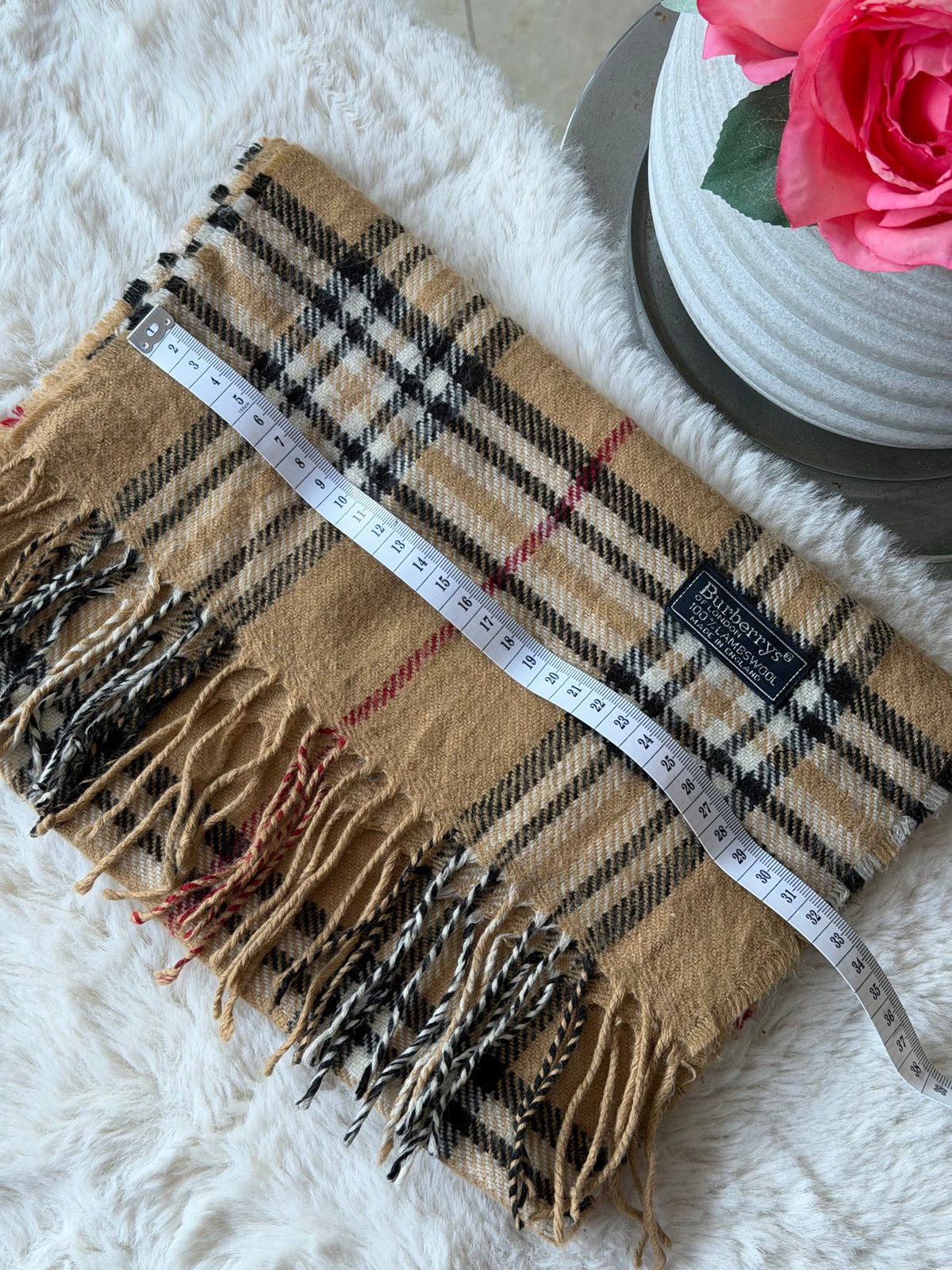 Burberry Classic Lambswool Scarf in Camel Nova Check
