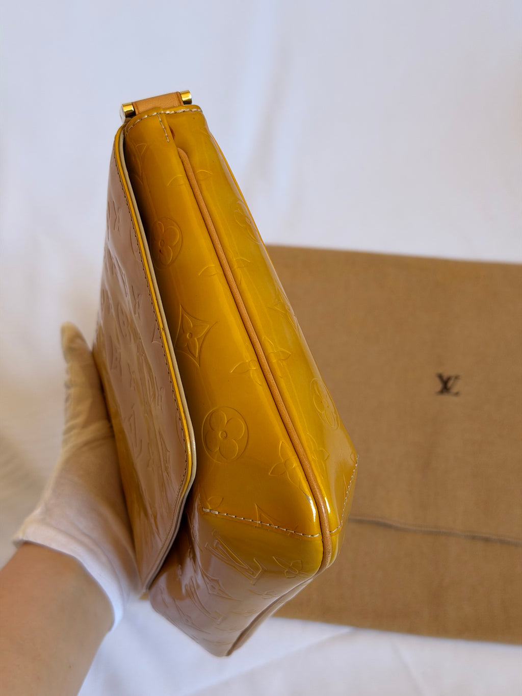 Louis Vuitton Thompson Street in Yellow Vernis Leather