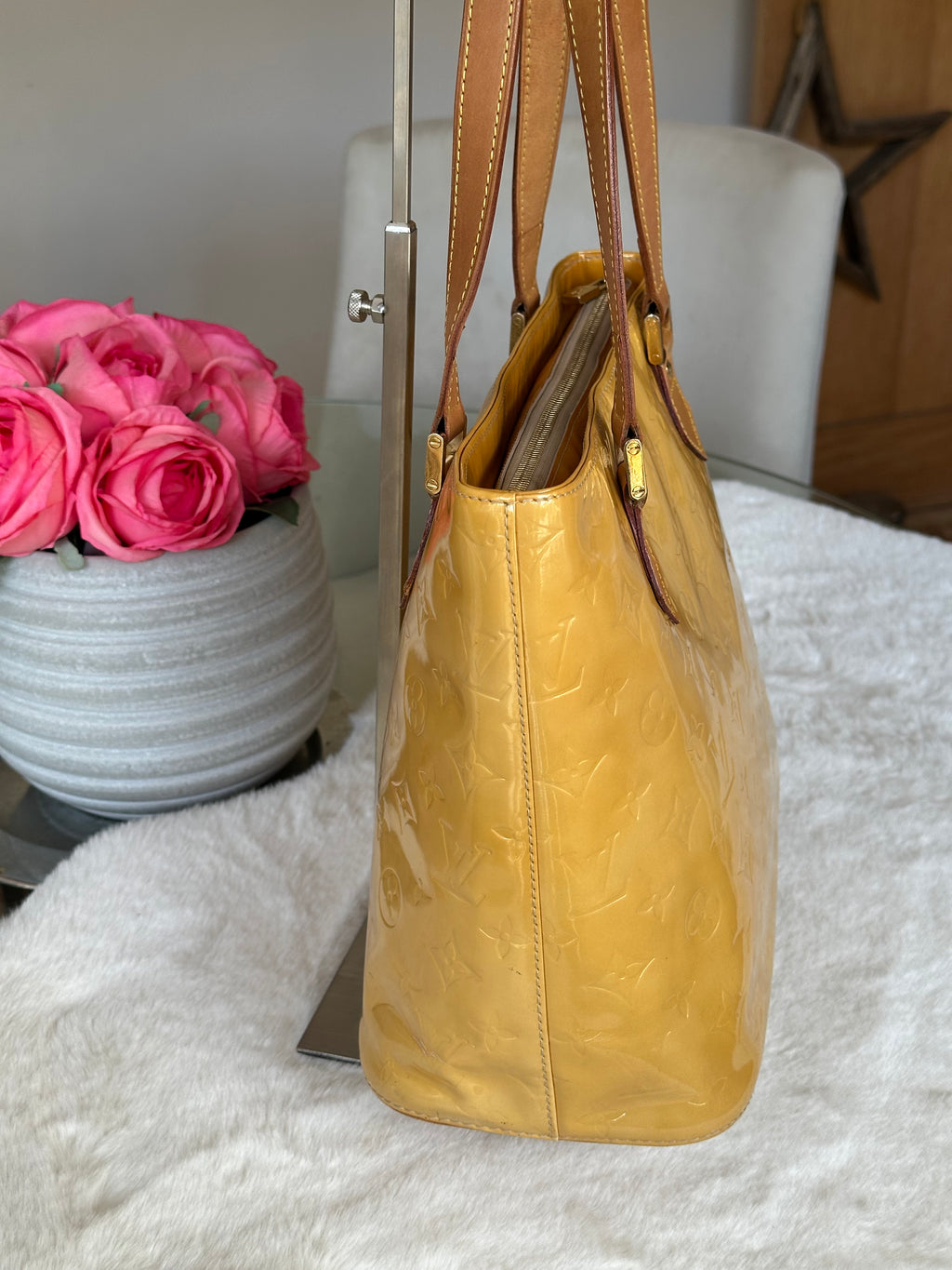 Louis Vuitton Houston Gold - Yellow Vernis Leather