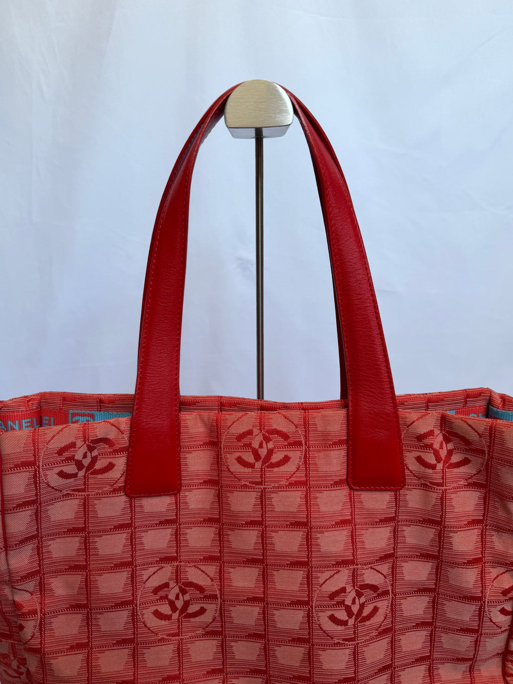 Chanel Travel Line Tote MM in Red Coral