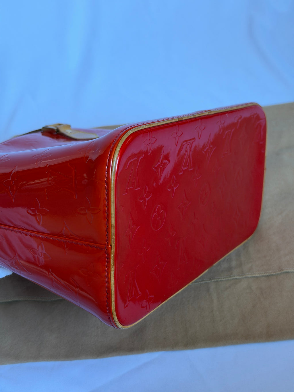Louis Vuitton Houston in Red Vernis Leather