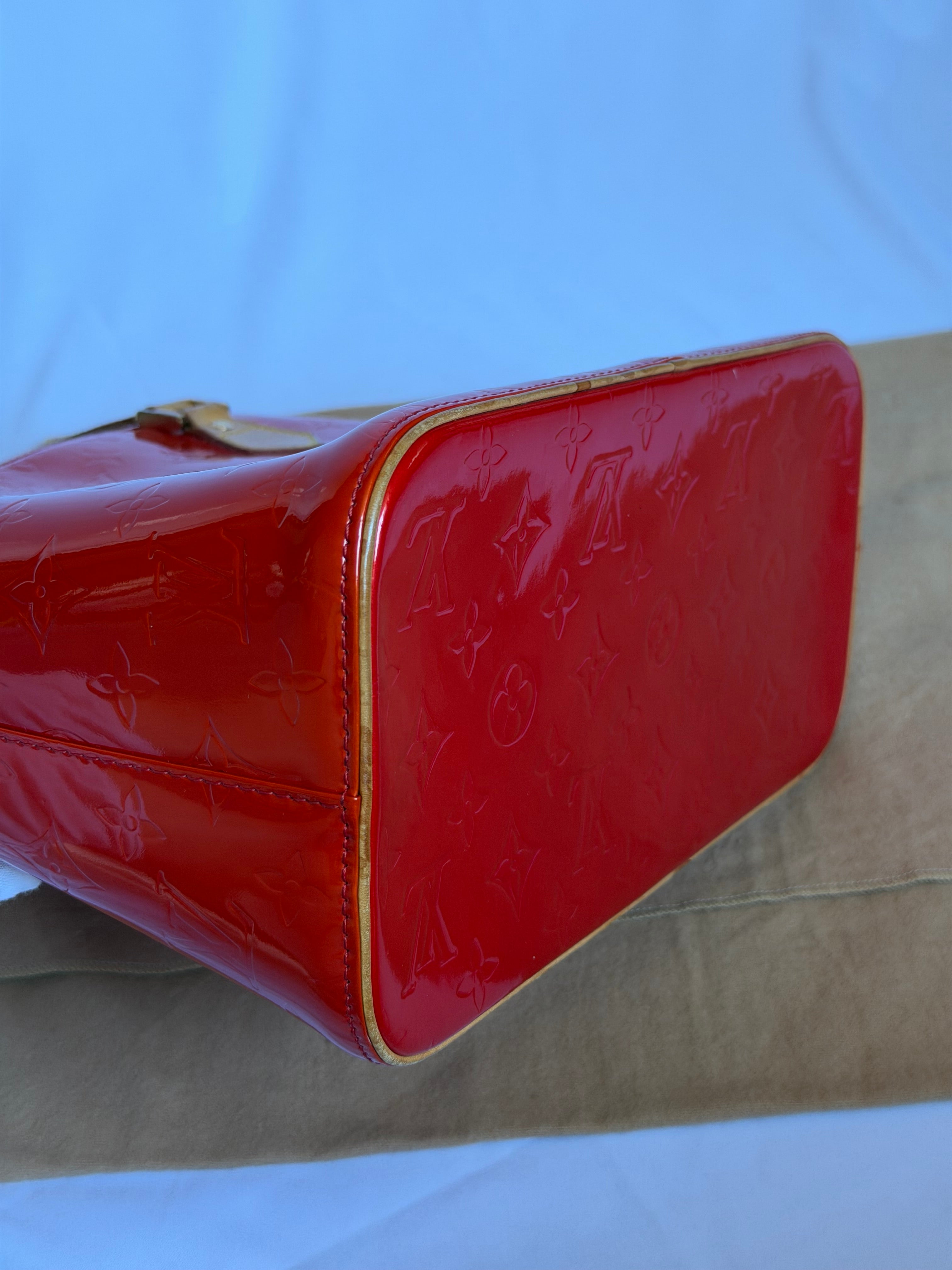 Louis Vuitton Houston in Red Vernis Leather