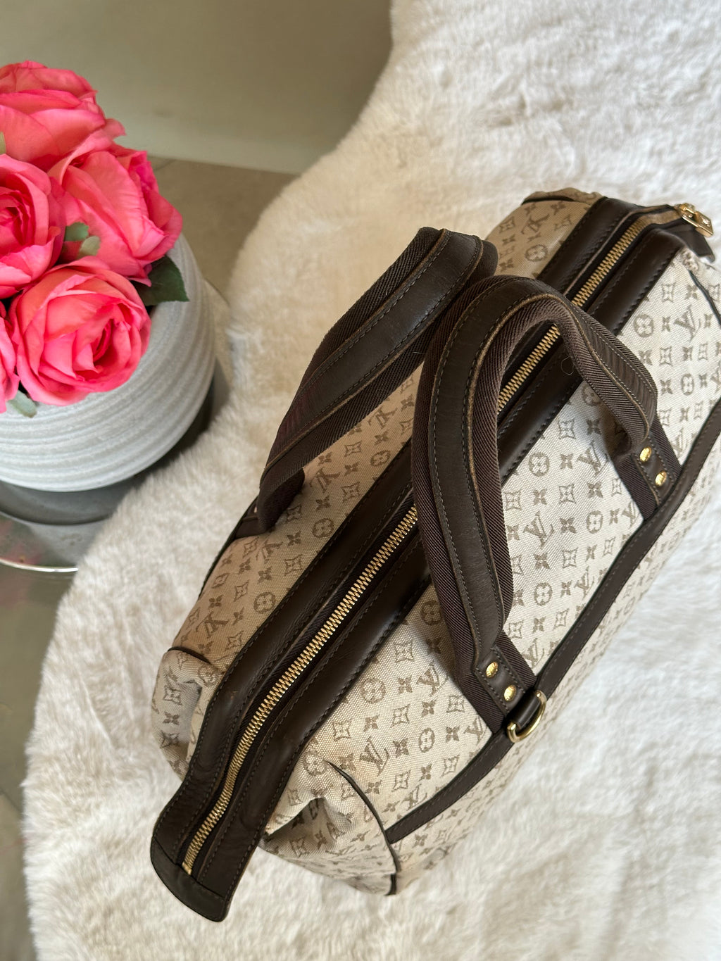 Louis Vuitton Josephine GM Handbag In Mini Lin Monogram