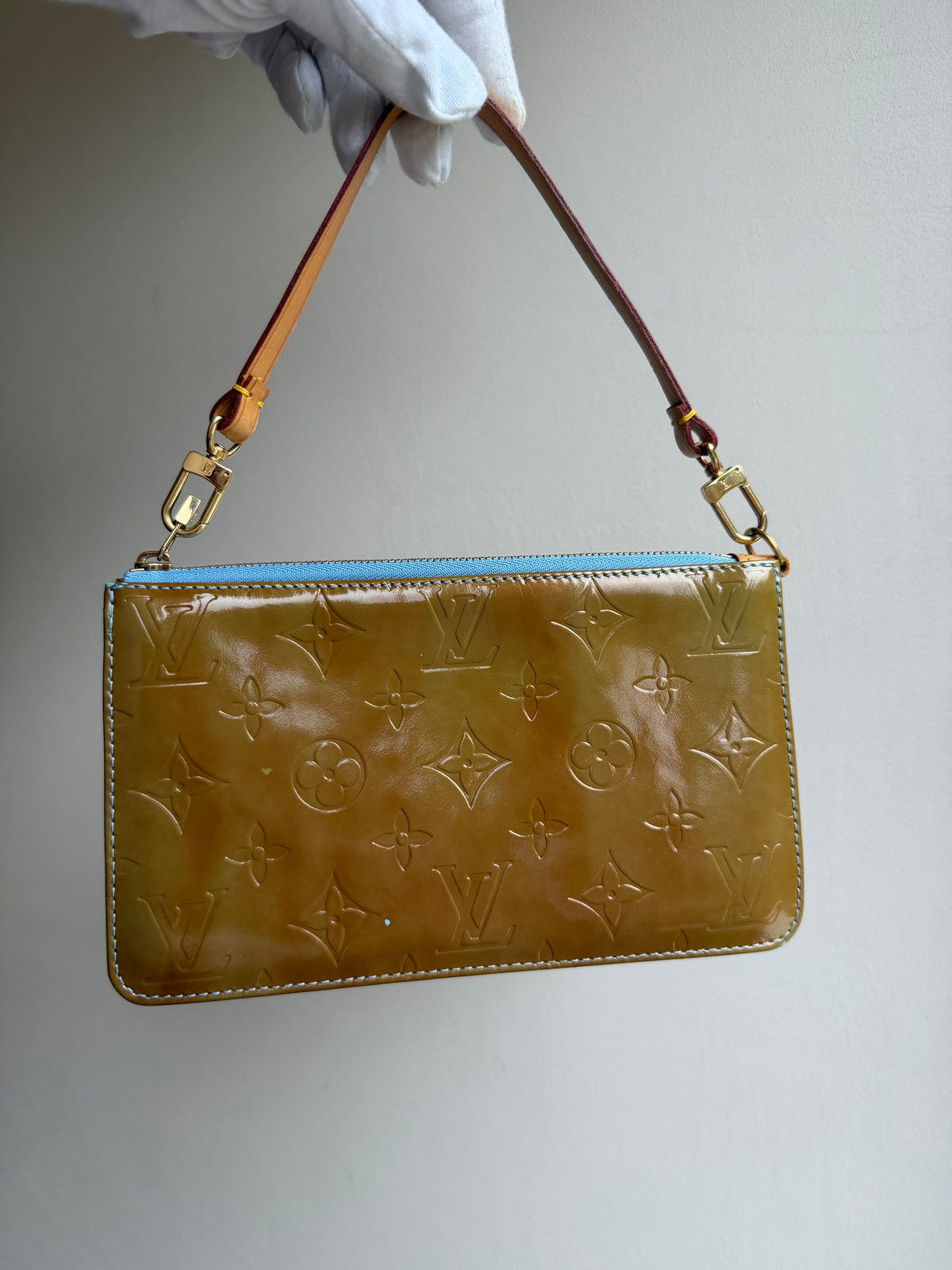 Louis Vuitton Lexington Pouch in Bronze Vernis Leather