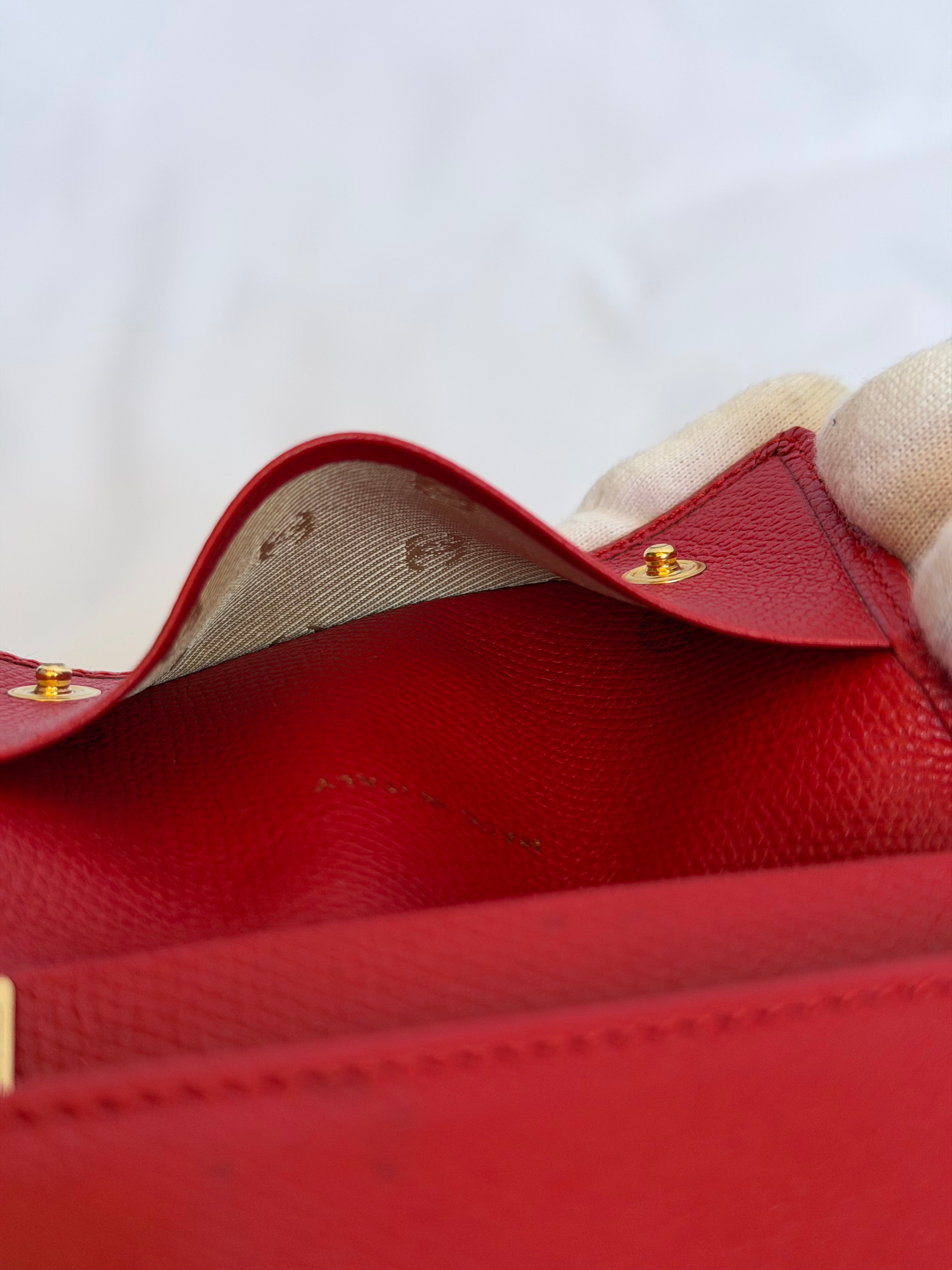 Chanel Red and Gold Leather 6 Key Holder Wallet