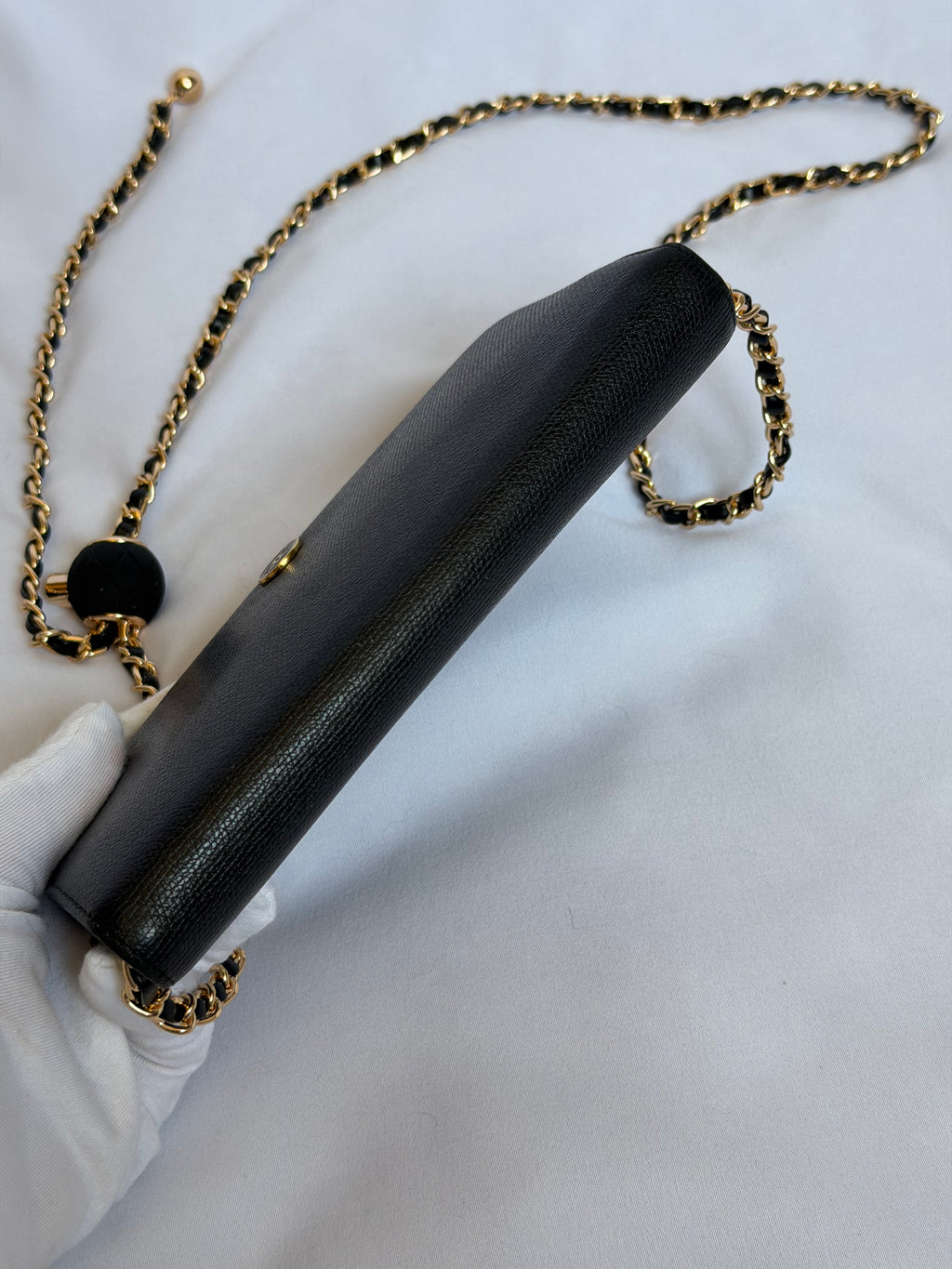 Chanel Wallet on Chain WOC in Black Leather with Gold Logo
