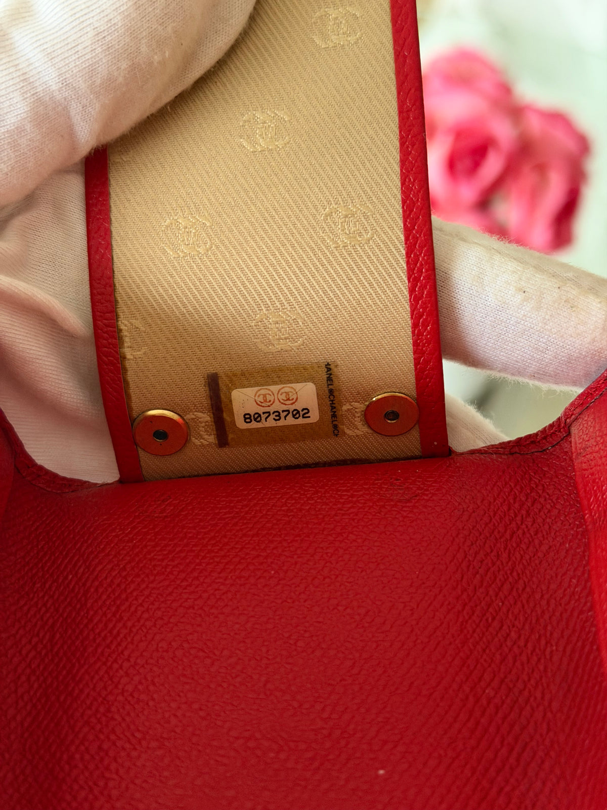 Chanel Red and Gold Leather 6 Key Holder Wallet