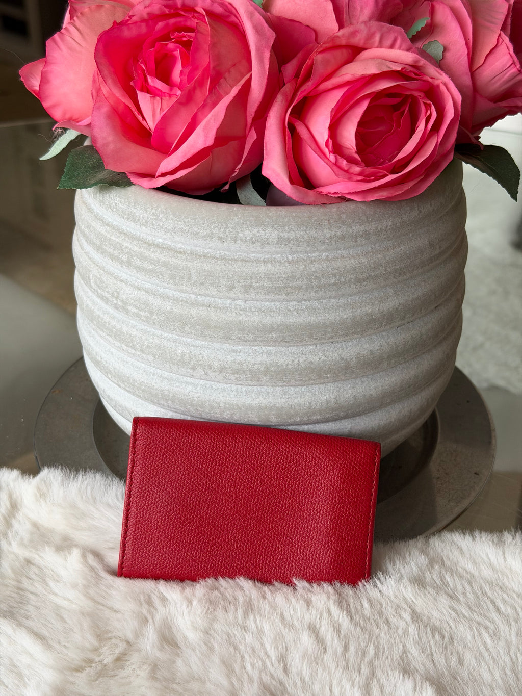 Chanel Red and Gold Leather 6 Key Holder Wallet
