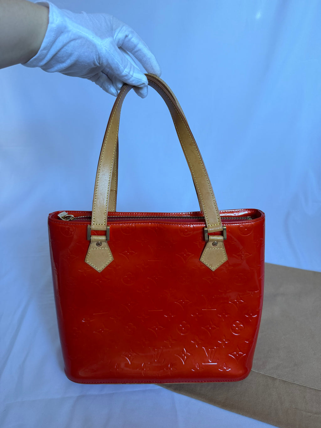 Louis Vuitton Houston in Red Vernis Leather