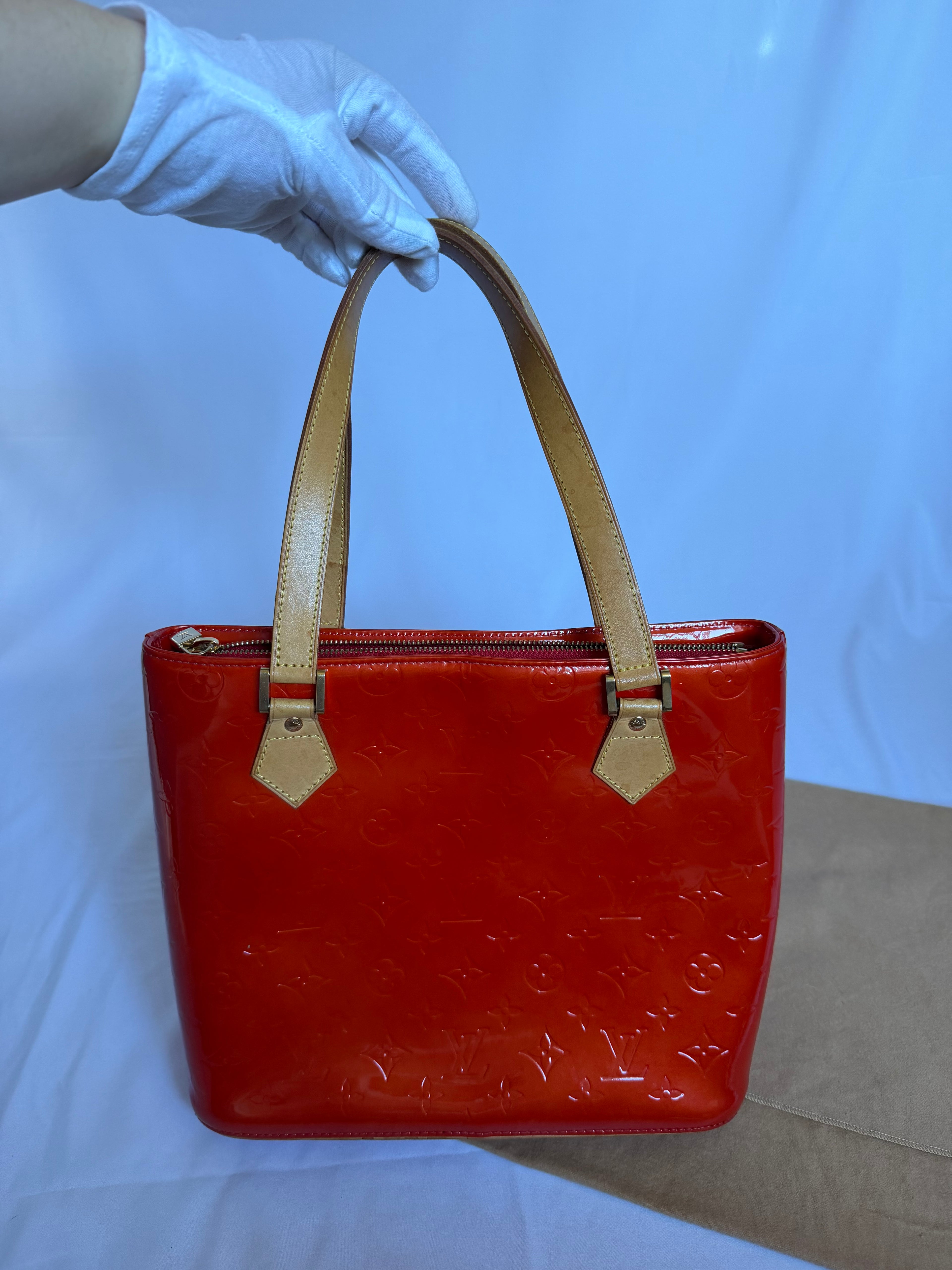 Louis Vuitton Houston in Red Vernis Leather