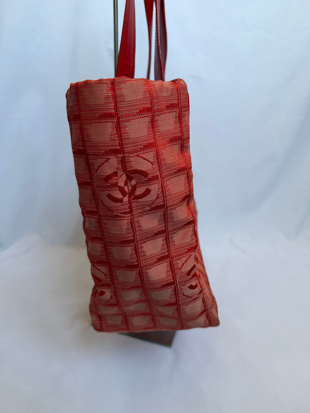 Chanel Travel Line Tote MM in Red Coral