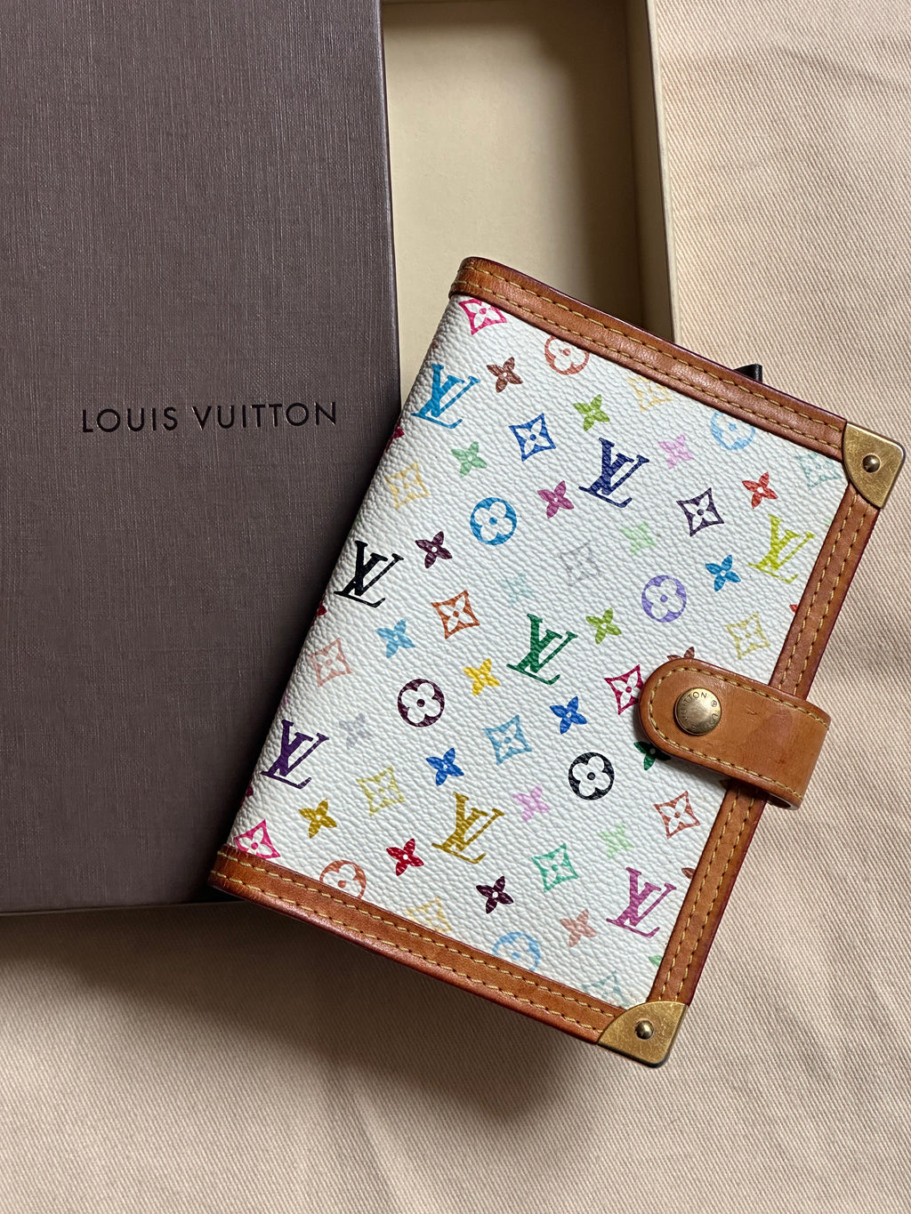 Louis Vuitton X Takashi Murakami Agenda PM in Multicolour Monogram