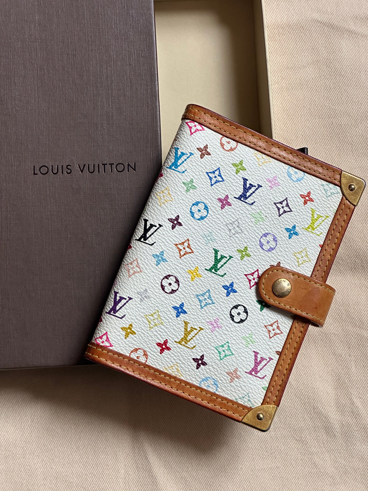 Louis Vuitton X Takashi Murakami Agenda PM in Multicolour Monogram