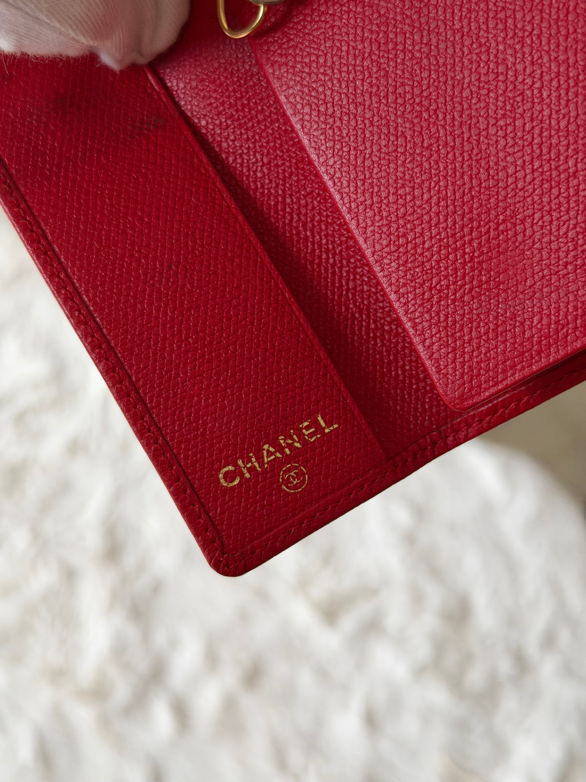 Chanel Red and Gold Leather 6 Key Holder Wallet