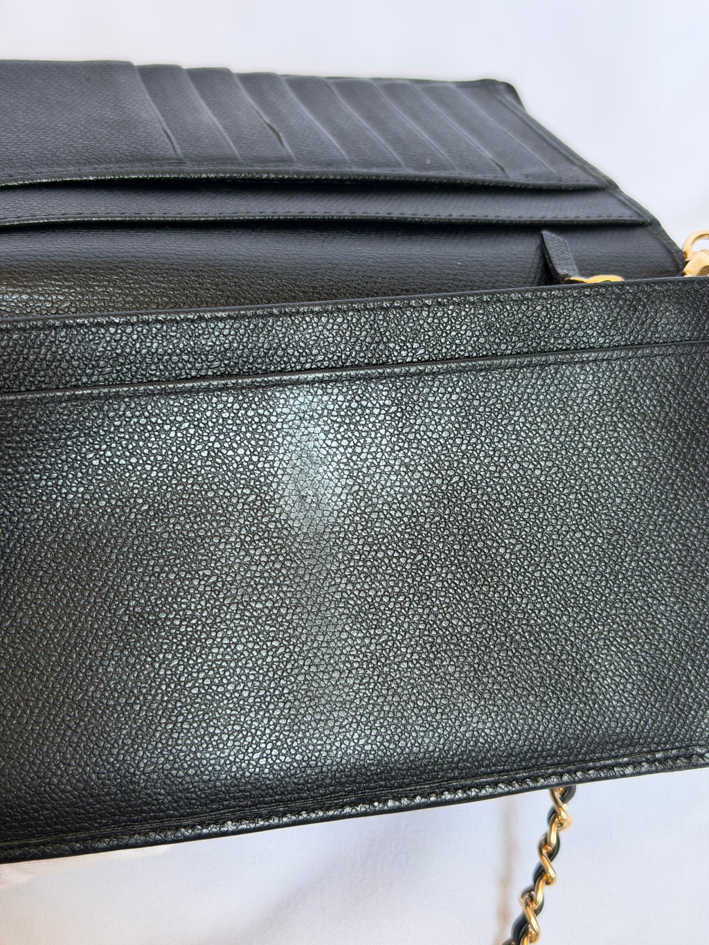 Chanel Wallet on Chain WOC in Black Leather with Gold Logo