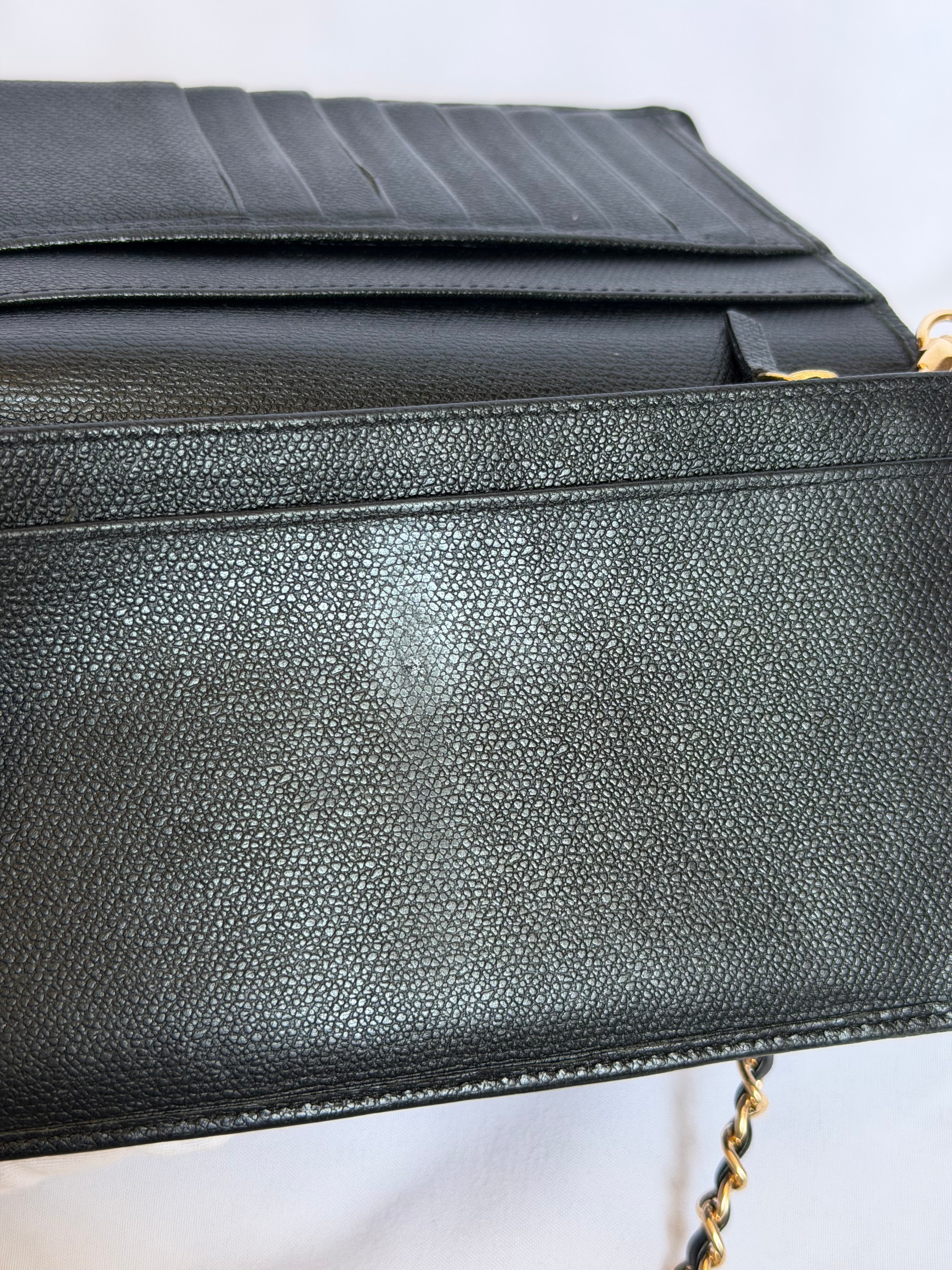 Chanel Wallet on Chain WOC in Black Leather with Gold Logo