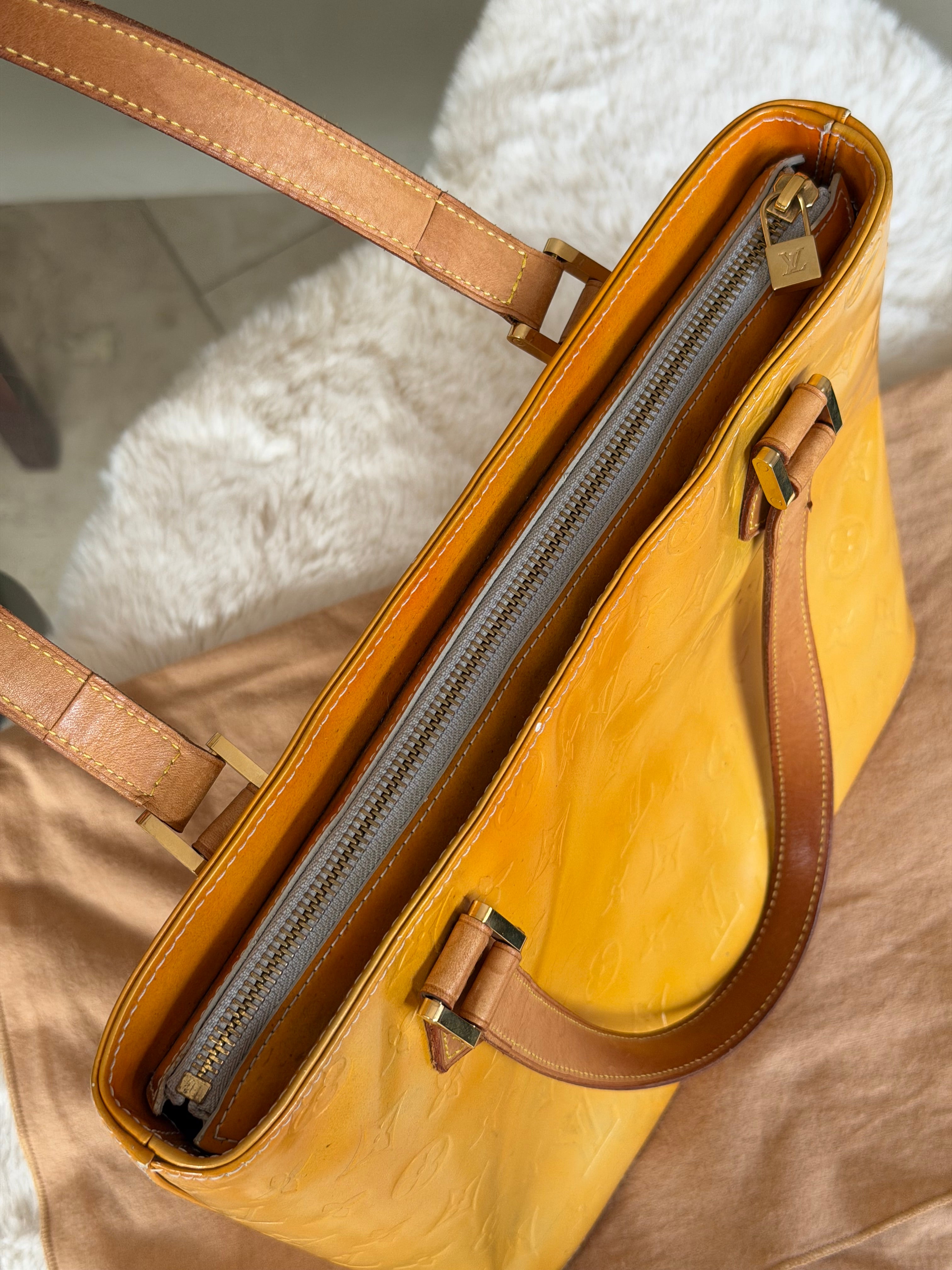 Louis Vuitton Houston in Yellow Vernis Leather