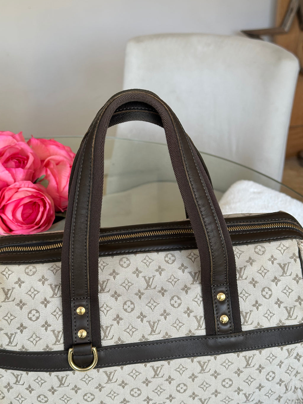 Louis Vuitton Josephine GM Handbag In Mini Lin Monogram