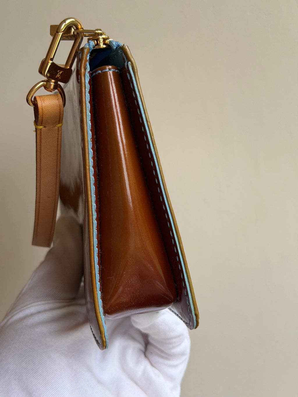 Louis Vuitton Lexington Pouch in Bronze Vernis Leather