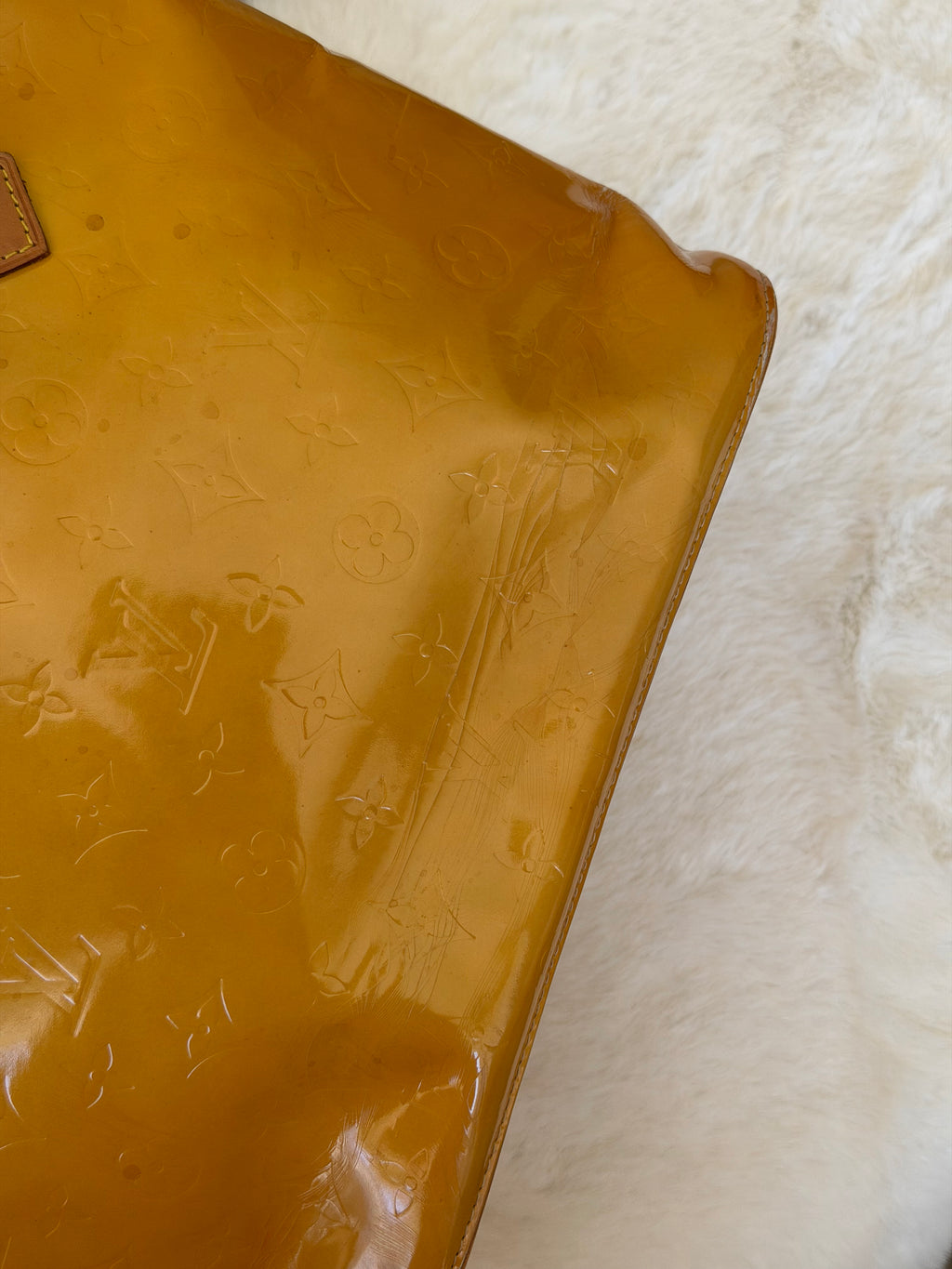 Louis Vuitton Houston in Yellow Vernis Leather