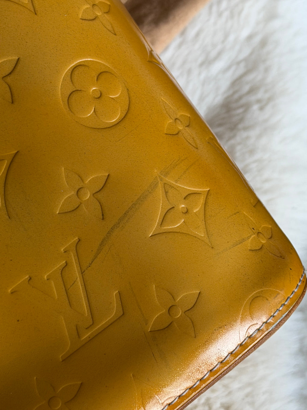 Louis Vuitton Houston in Yellow Vernis Leather