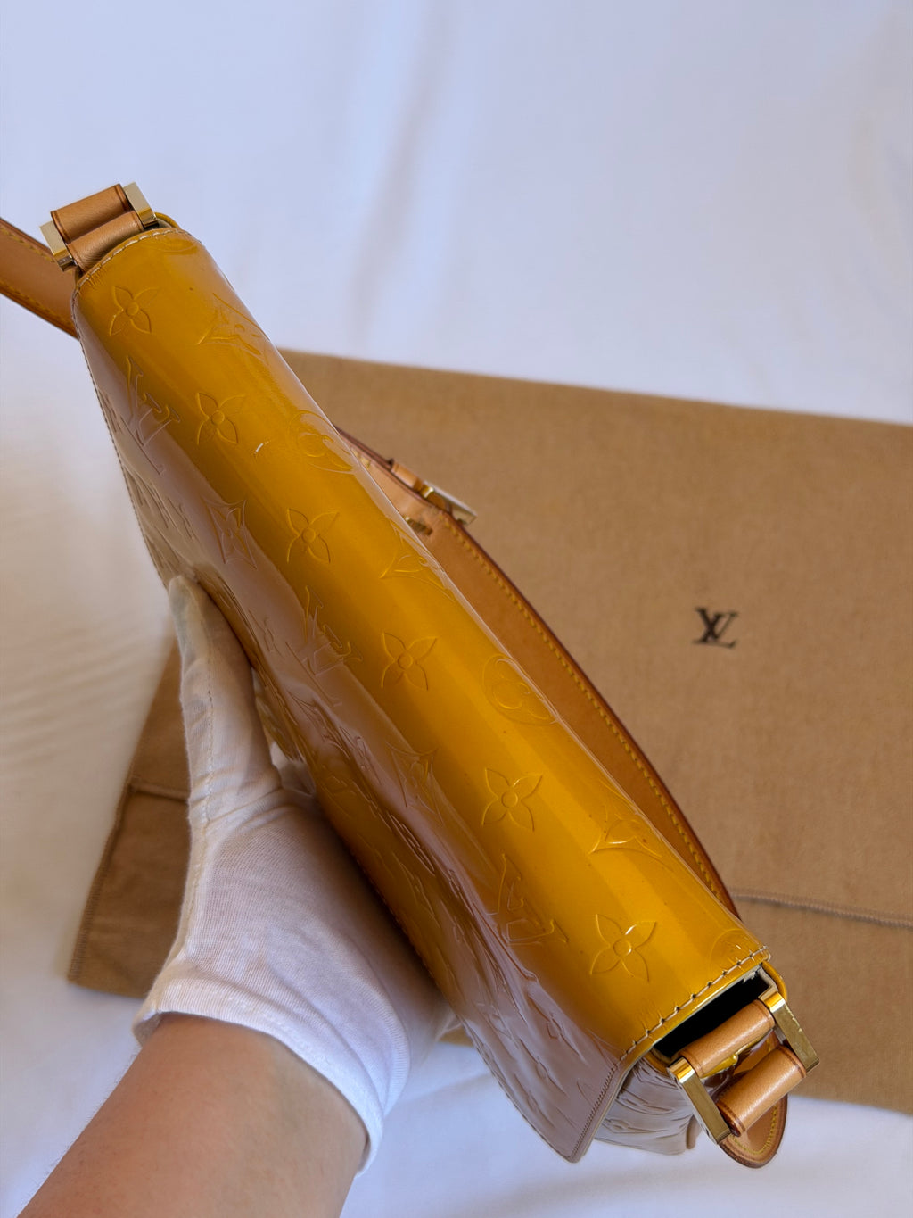 Louis Vuitton Thompson Street in Yellow Vernis Leather
