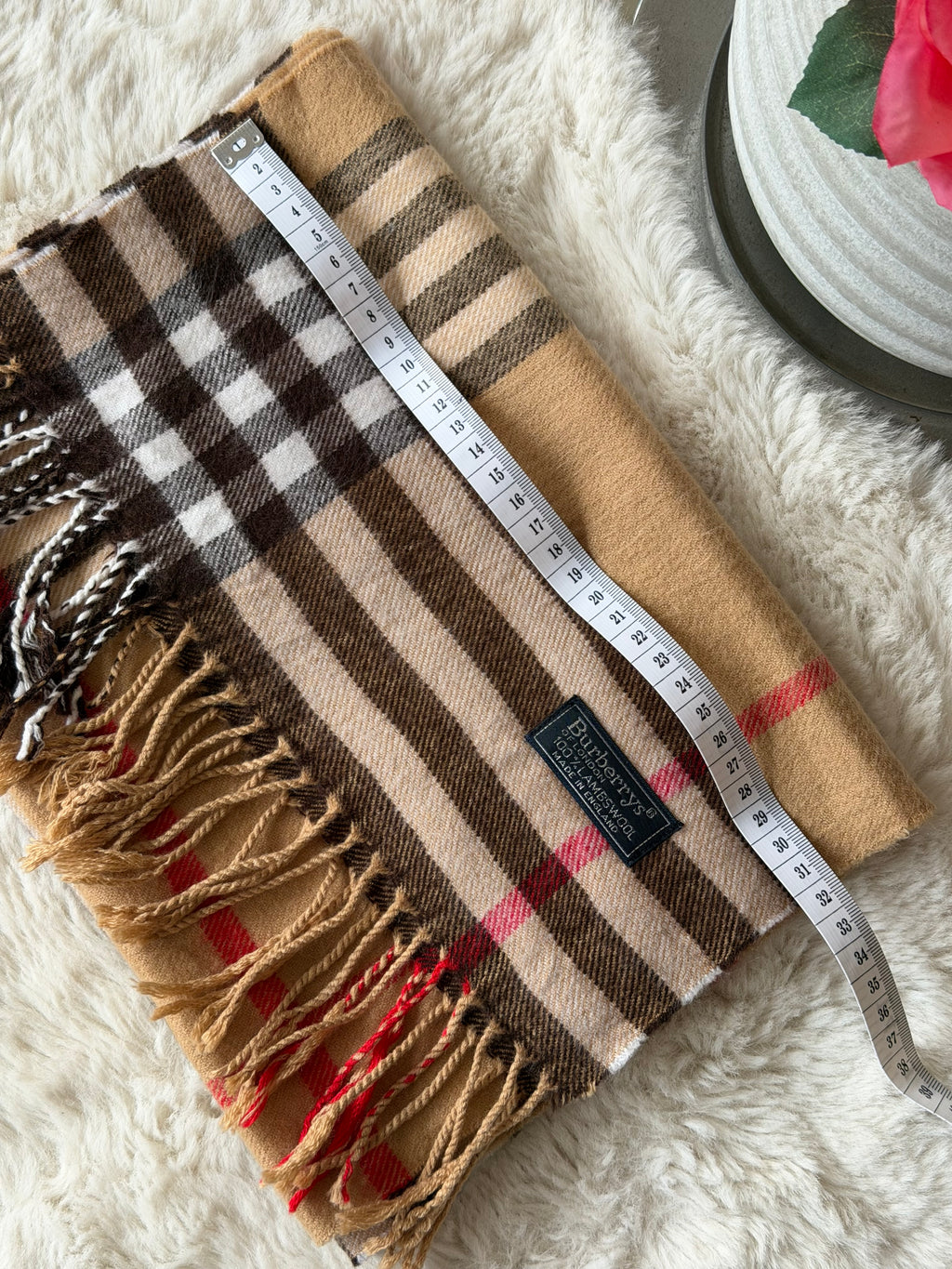 Burberry Classic Lambswool Scarf in Camel Nova Check