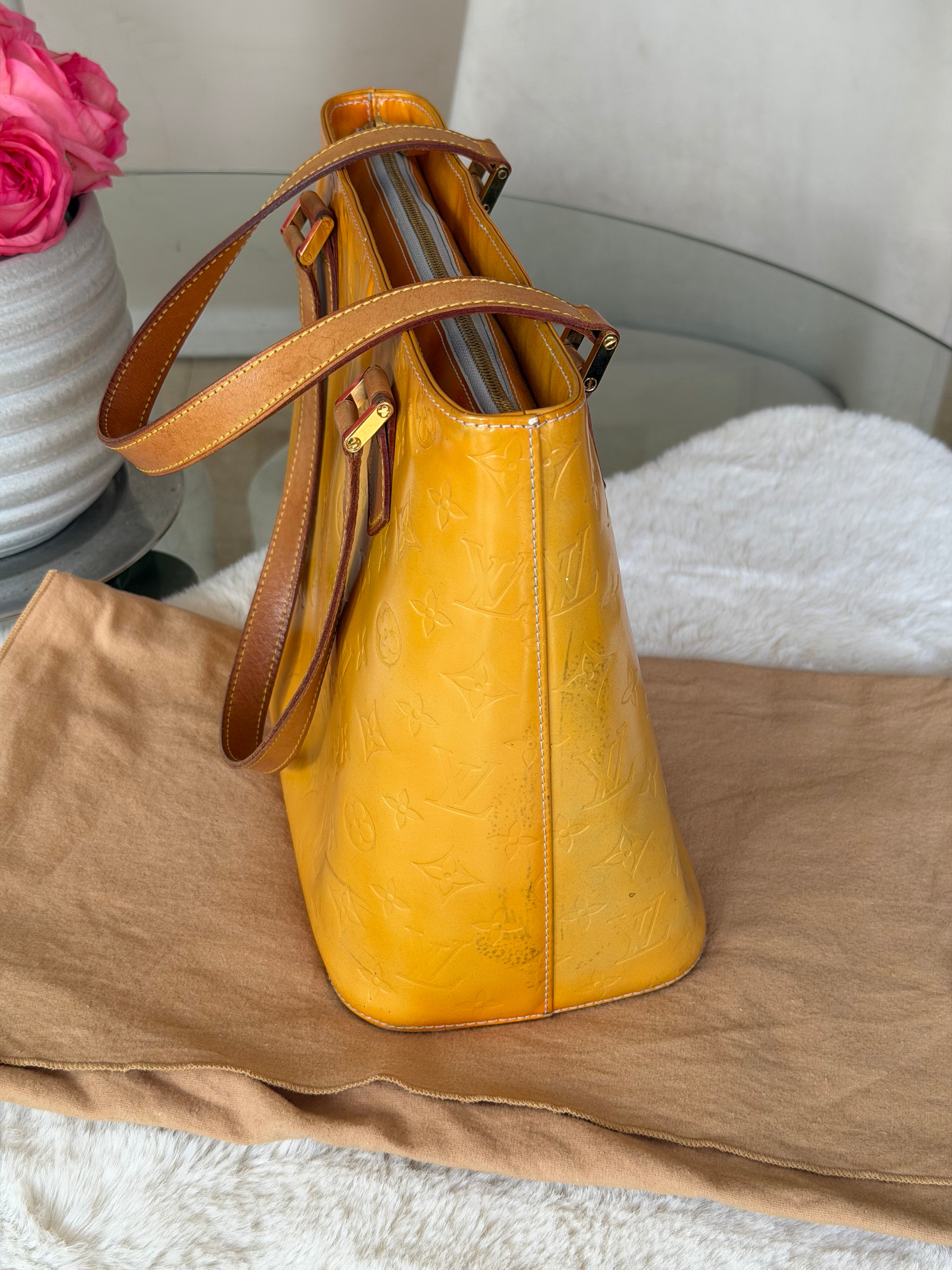 Louis Vuitton Houston in Yellow Vernis Leather