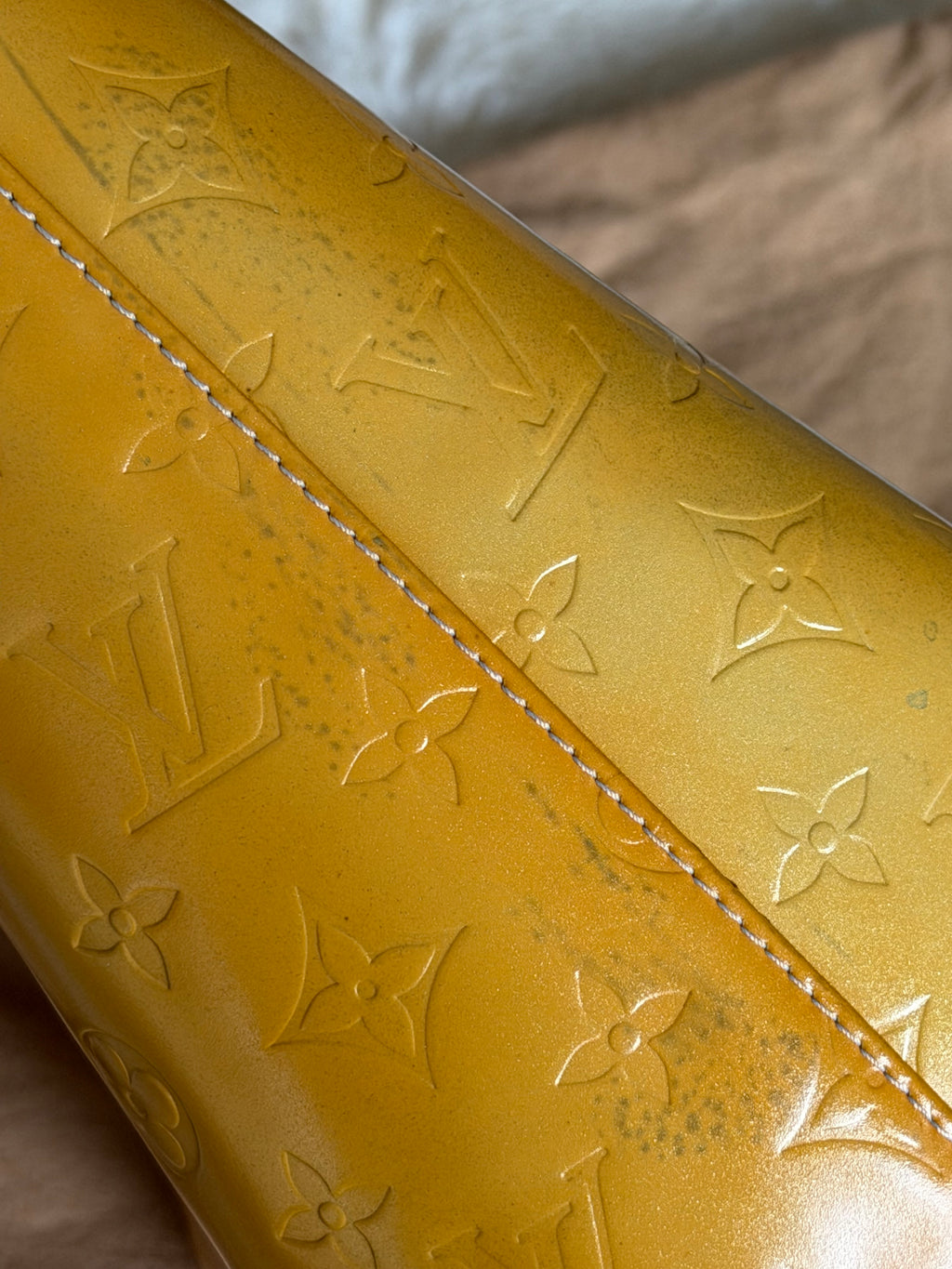 Louis Vuitton Houston in Yellow Vernis Leather