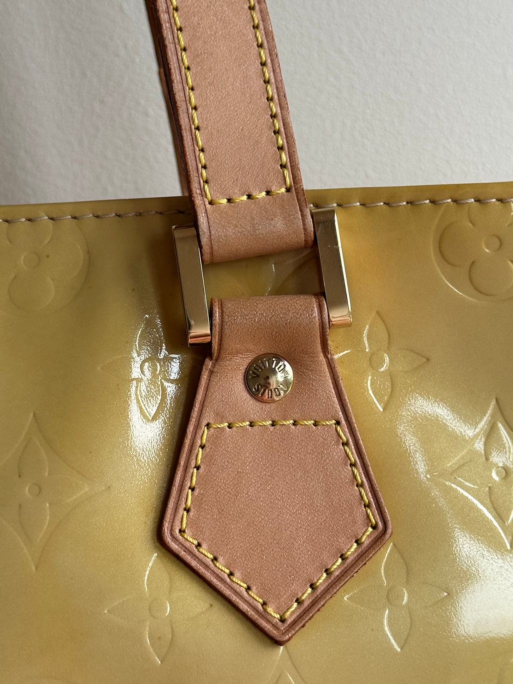 Louis Vuitton Houston Gold-Yellow Vernis Leather