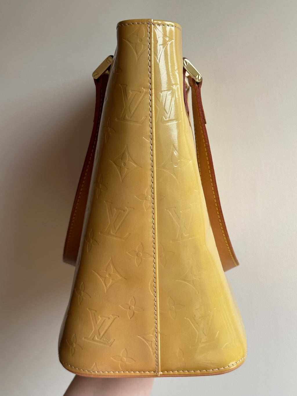 Louis Vuitton Houston Gold-Yellow Vernis Leather