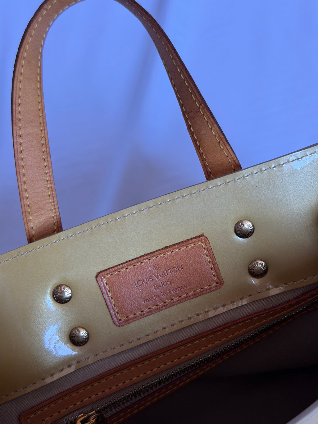 Louis Vuitton Reade PM in Golden Yellow Vernis Leather