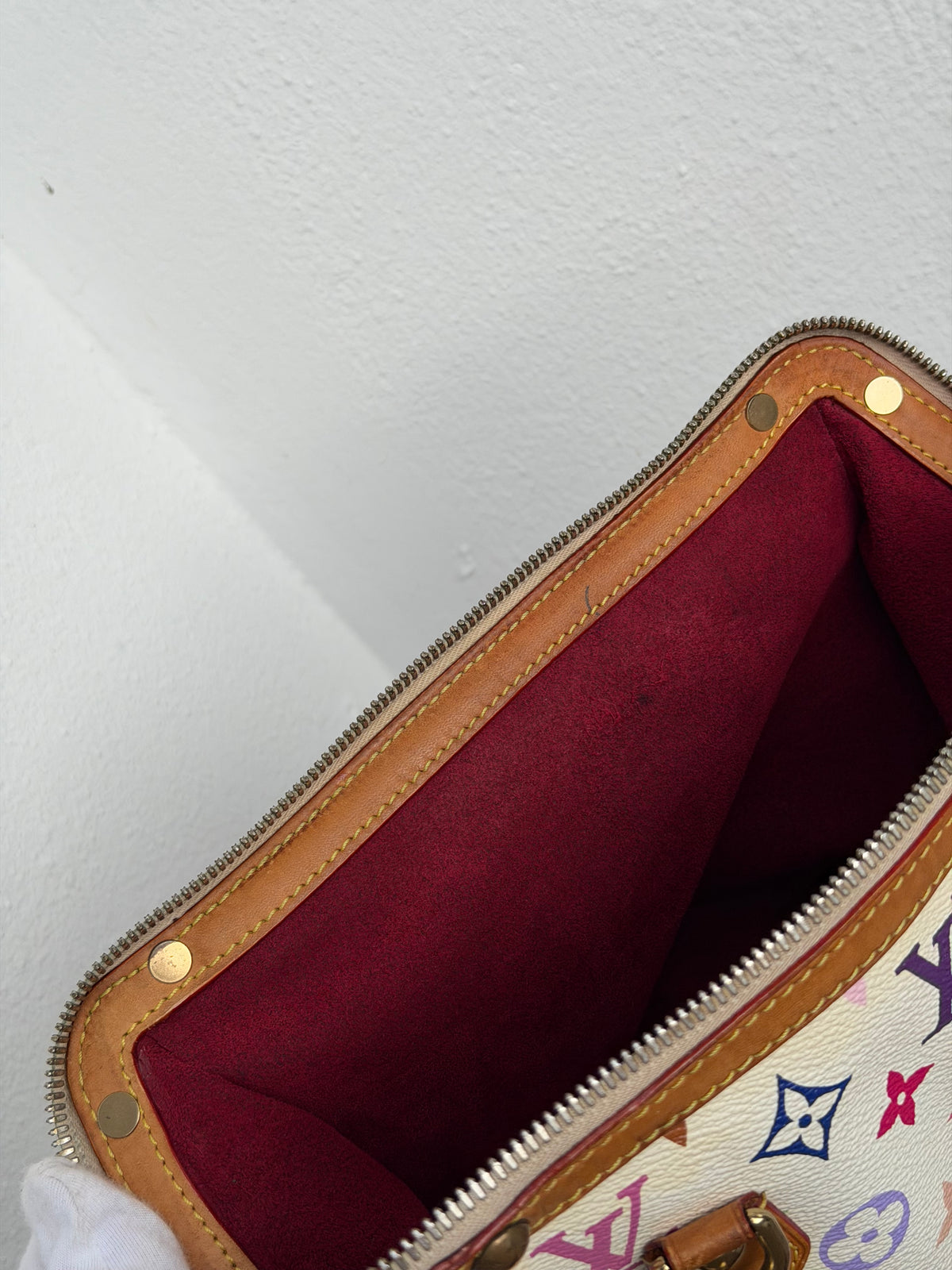 Louis Vuitton X Takashi Murakami Gracie MM in White Multicolour Monogram Canvas