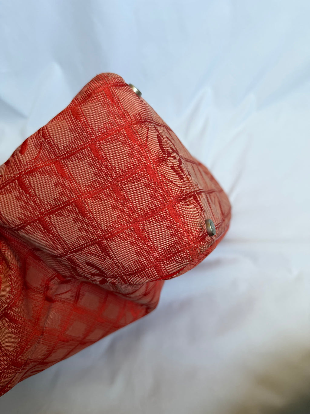 Chanel Travel Line Tote MM in Red Coral