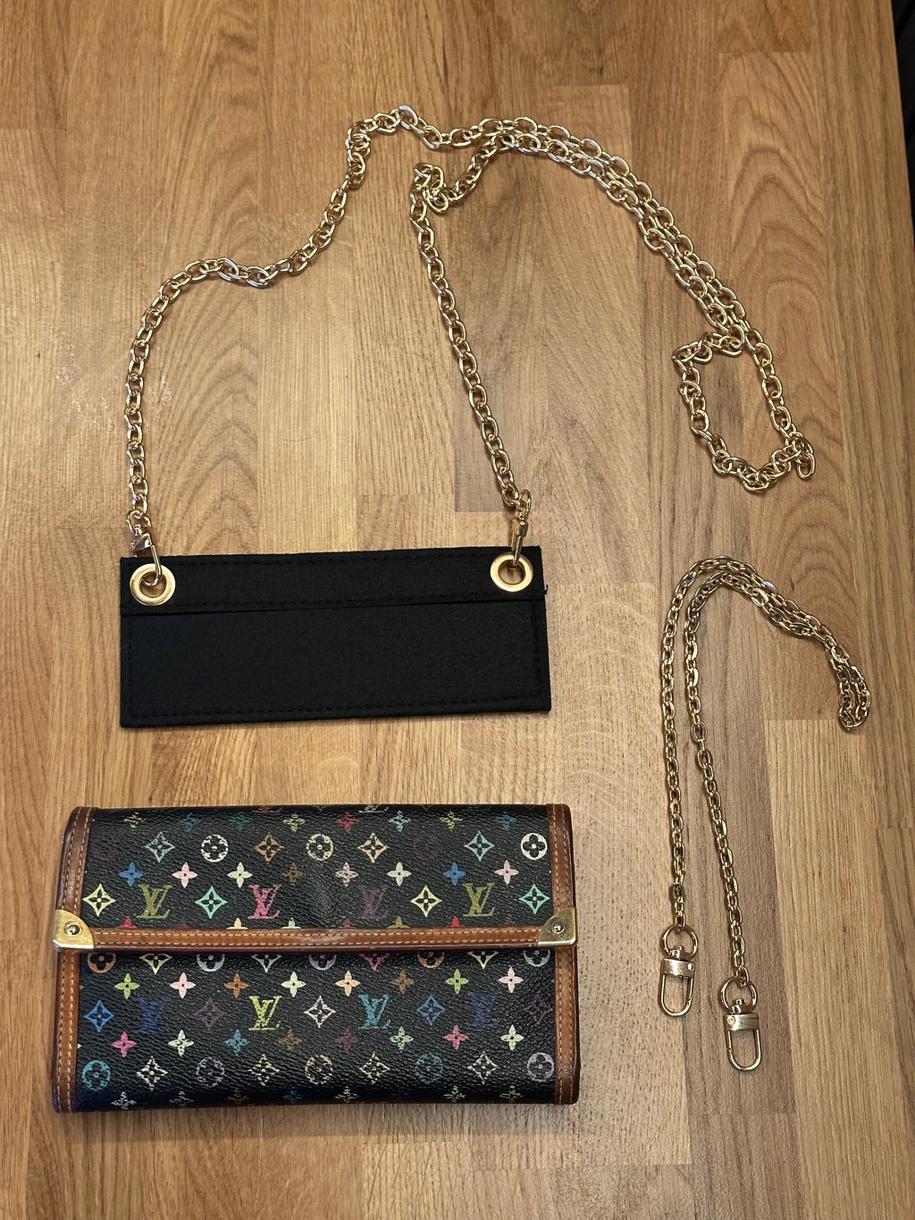 Louis Vuitton X Takashi Murakami Trifold Wallet with Unbranded Chains and Insert
