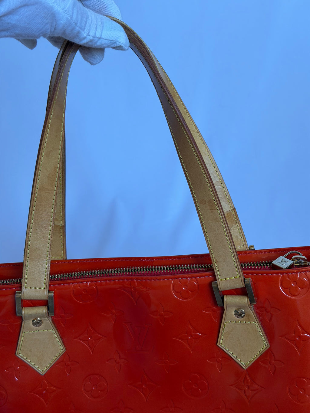 Louis Vuitton Houston in Red Vernis Leather